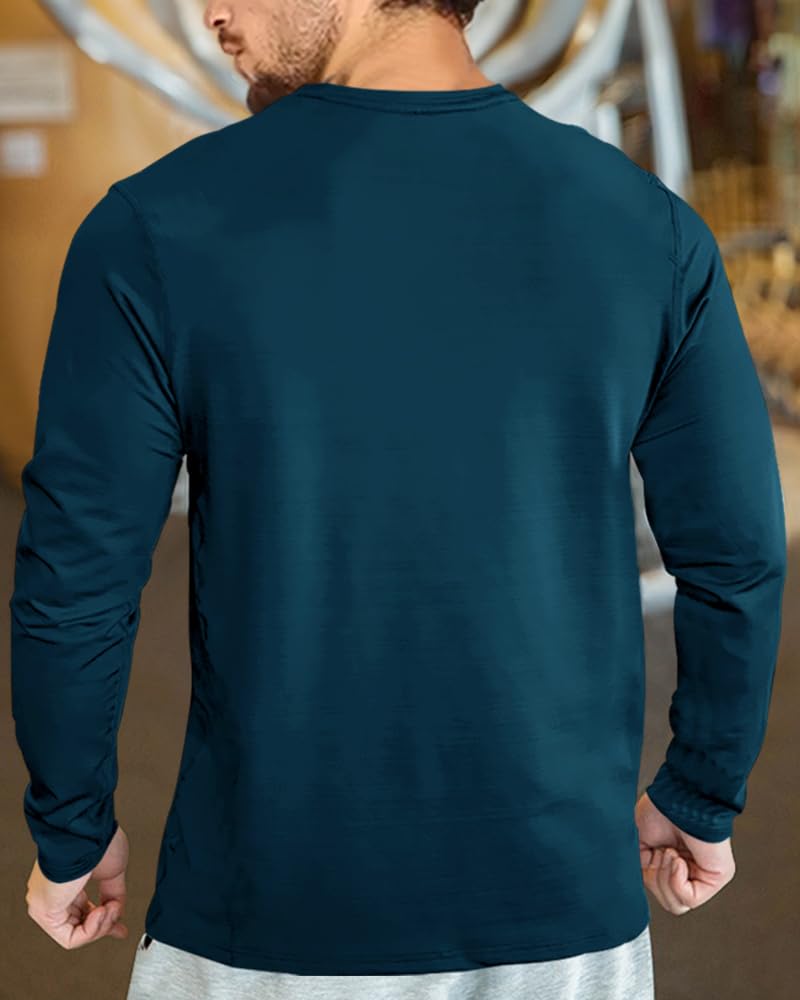 EYEBOGLER Men's Round Neck Full Sleeve Active T-Shirt - Regular Fit Casual & Workout Tee for Gym, Running, and Everyday Wear
