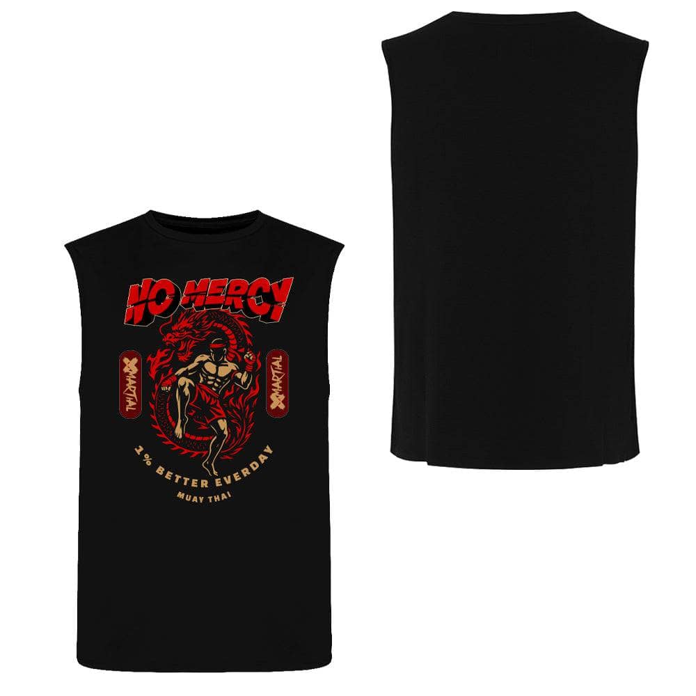 Muay Thai Shirt No Mercy - Authentic Thai Boxing T-Shirt for Training & Fighting - Perfect for MMA, Kickboxing & Martial Arts Enthusiasts