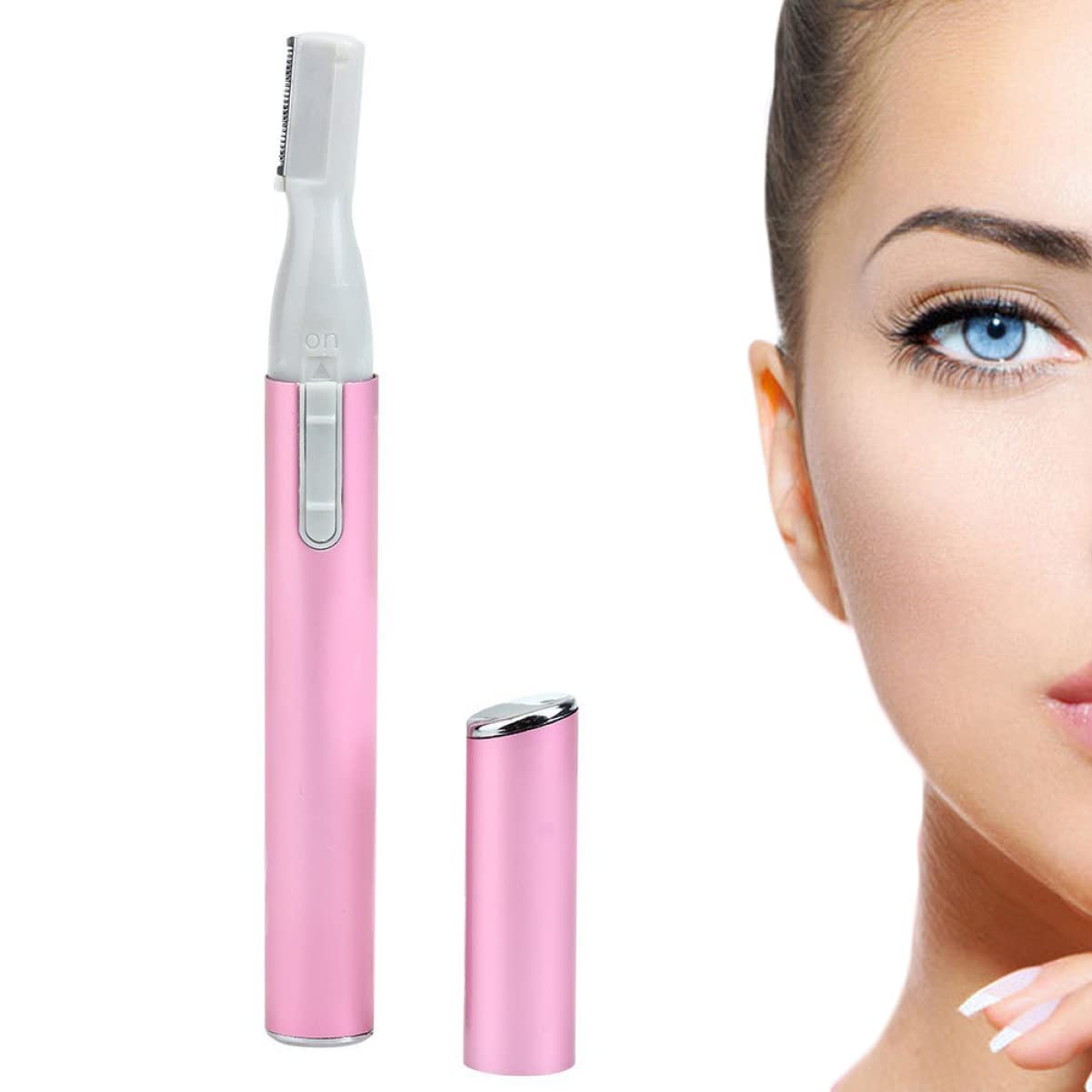 3pcs Electric Eyebrow Trimmer & Facial Hair Remover for Women - Painless Eyebrow Scissors & Shaver with Precision Blades, Pink | Perfect for Eyebrow Shaping, Facial Hair Removal & Grooming at Home