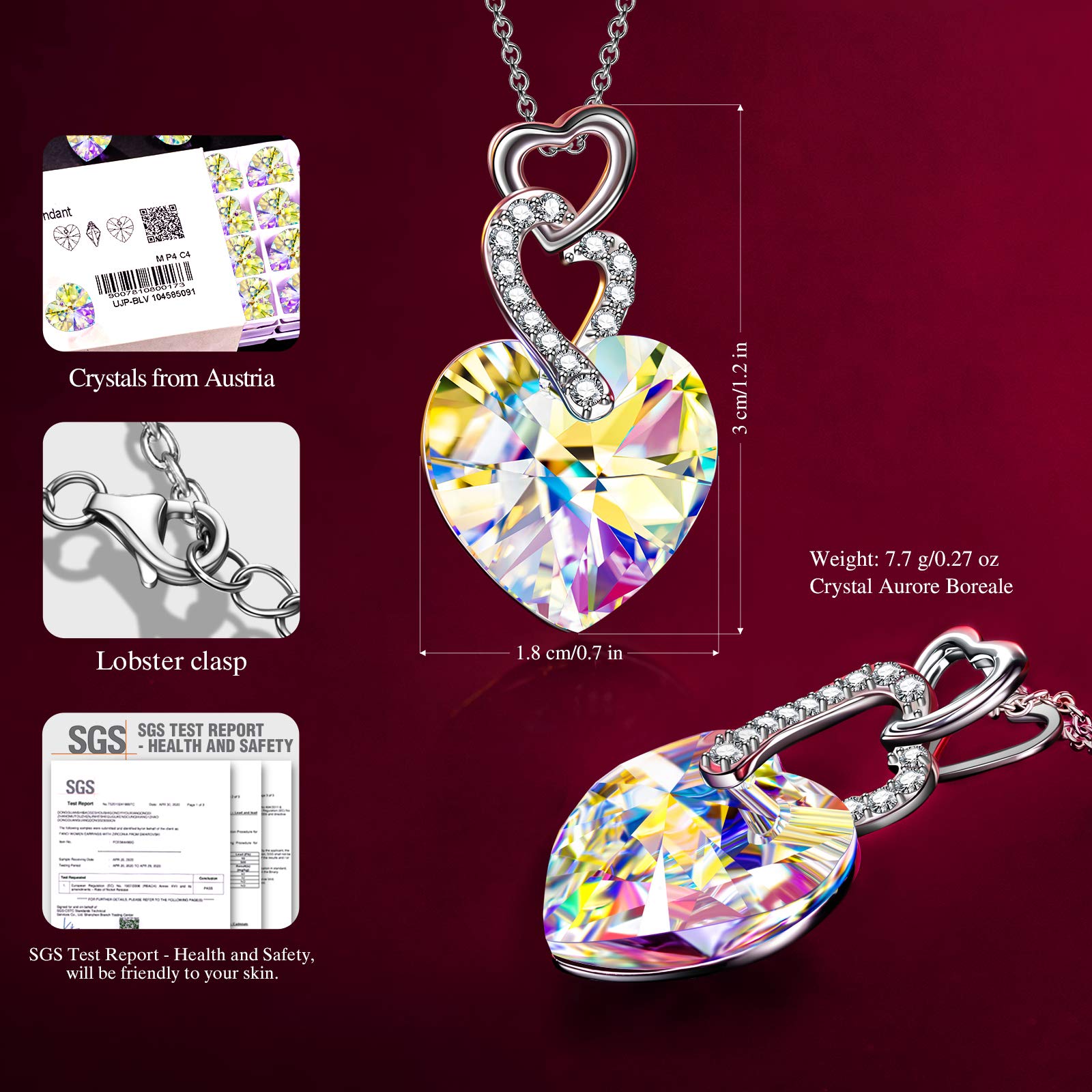 Kate Lynn Butterfly Crystal Pendant Necklace for Women - Austrian Crystals, Elegant Jewelry Gift for Wife, Girlfriend, Mum - Perfect for Valentine's Day, Mother's Day, Christmas, Anniversary & Birthday Celebrations, Office Wear & Evening Events
