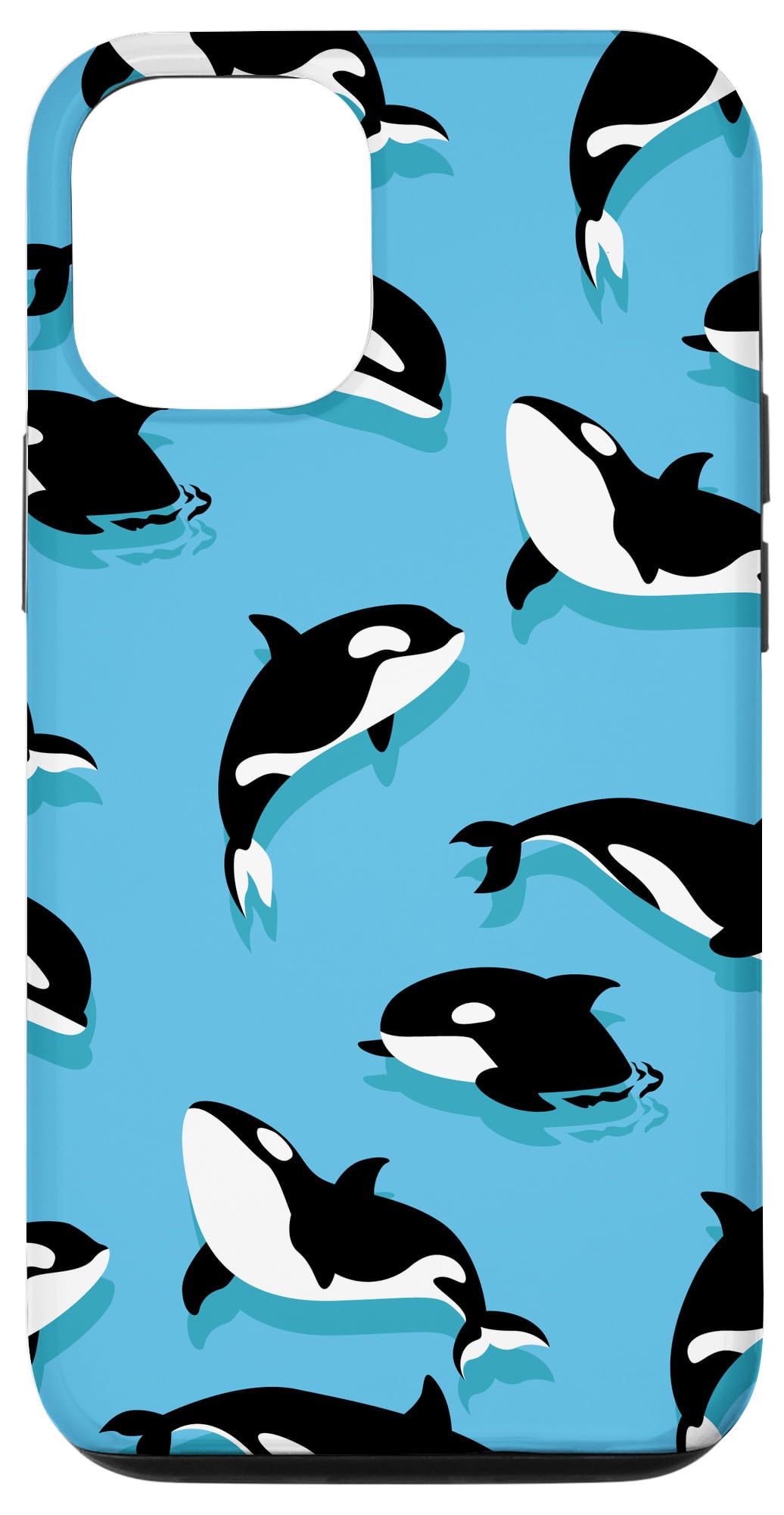 iPhone 12/12 Pro Case - Orca Swimming Whale Design - Perfect Miami Dolphin Beach Lover Gift - Durable Protective Phone Cover for Swimming Enthusiasts & Ocean Lovers