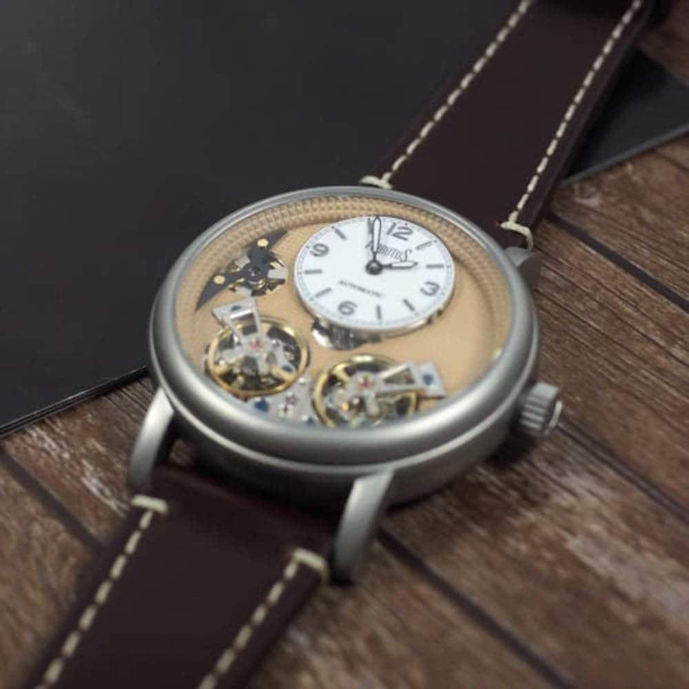 ARBUTUS OPEN HEART AR1804SFF Men's Mechanical Watch with Skeleton Dial - Stylish Dress Watch for Business, Formal Occasions & Gift Giving