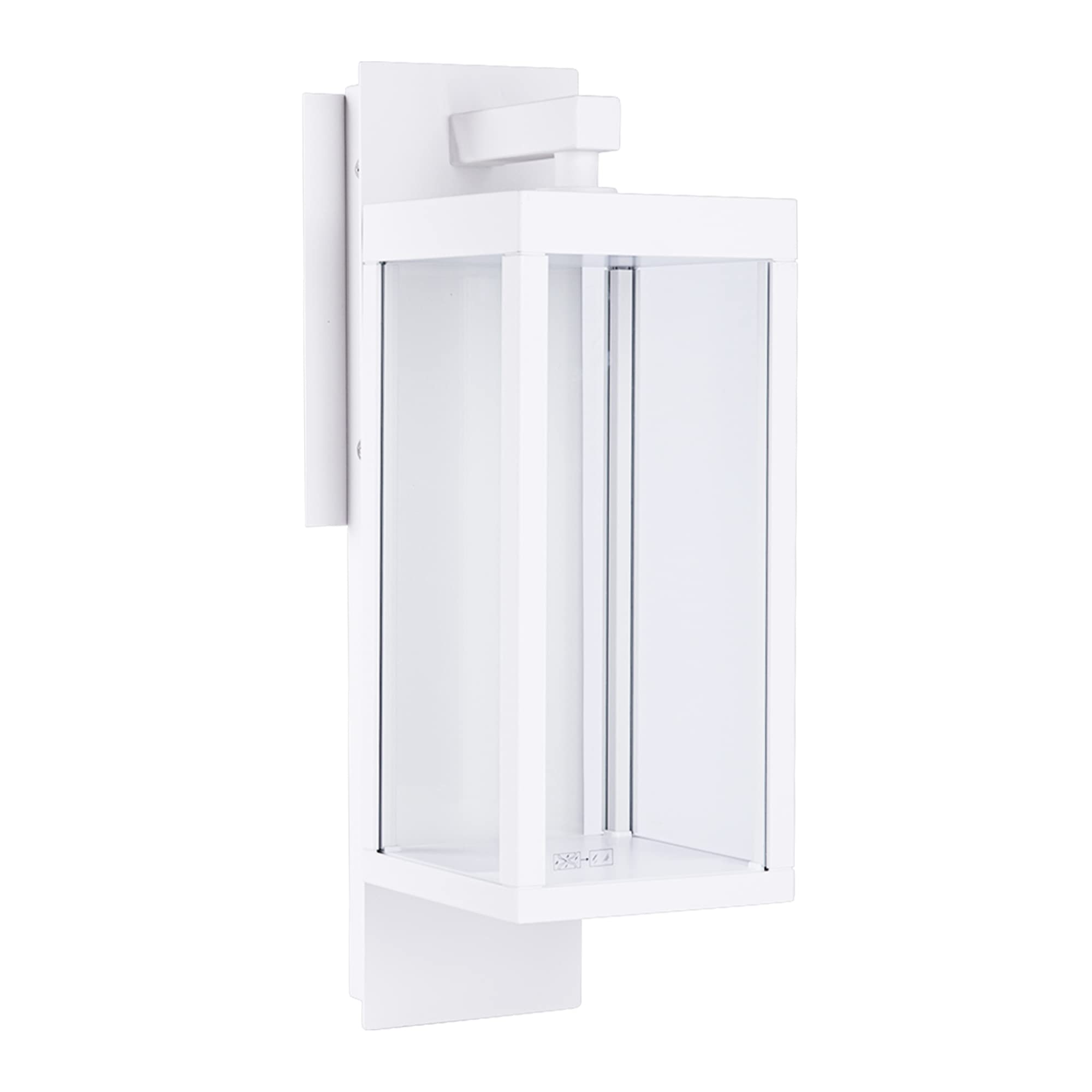 Outdoor Wall Sconce Lantern with Dusk to Dawn Sensor - White LED Exterior Light, IP54 Waterproof, Aluminum Wall Mount Lamp - 13W 800Lm 3000K Warm Light for Porch, Front Door, Garden, Patio & Pathway Lighting