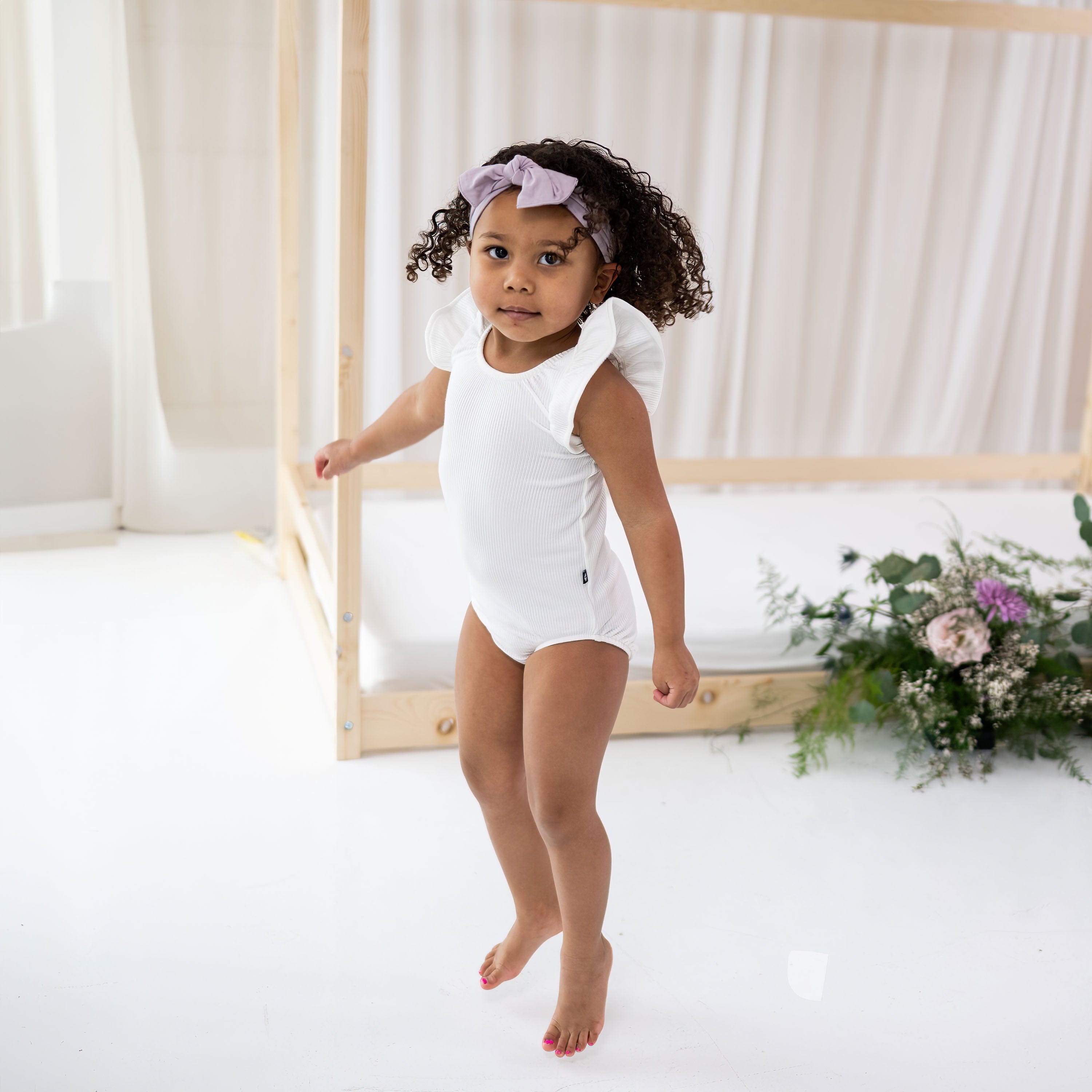 Cloud Ribbed Sleeveless Ruffle Leotard for Dance, Gymnastics & Performance - Stretchy Comfort Fit Workout Bodysuit
