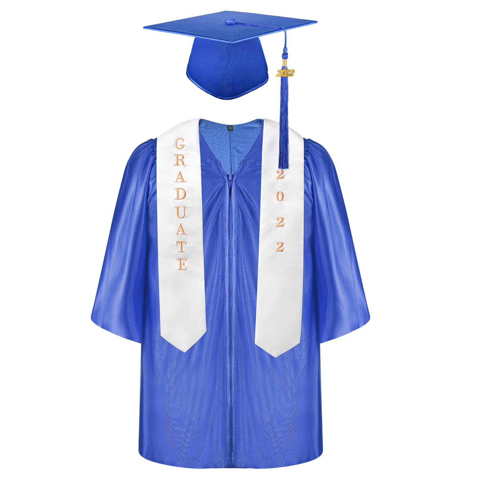 Preschool & Kindergarten Graduation Cap Gown Set with Custom Printing Stole & 2022 Tassel - Perfect for Graduation Ceremonies, Photo Shoots & Keepsake Memories