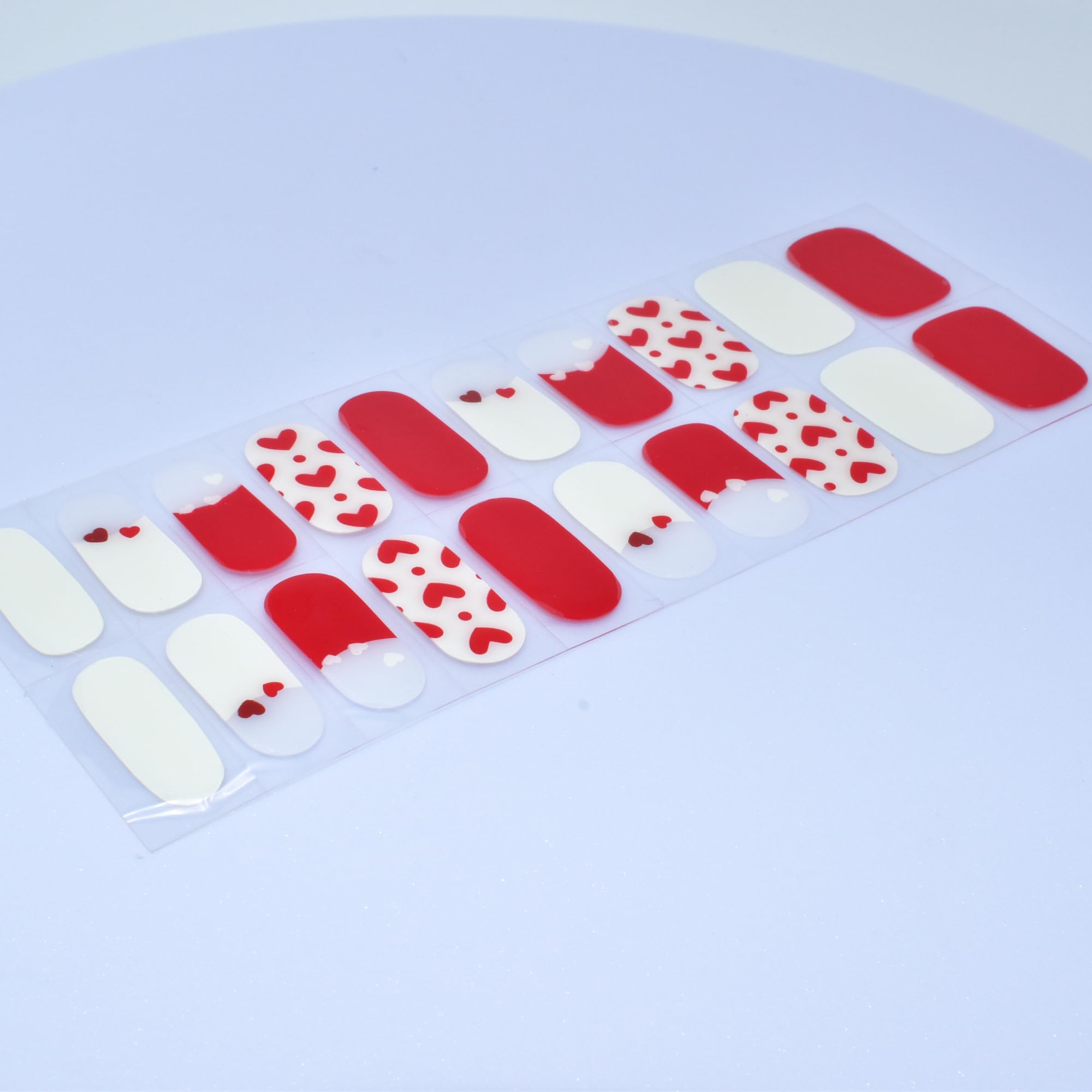 Valentine's Day Gel Nail Stickers - Red Heart Nail Art Wraps for Women | Long Lasting Salon Quality Manicure Decals | Perfect for Date Night, Bridal Showers & Romantic Occasions
