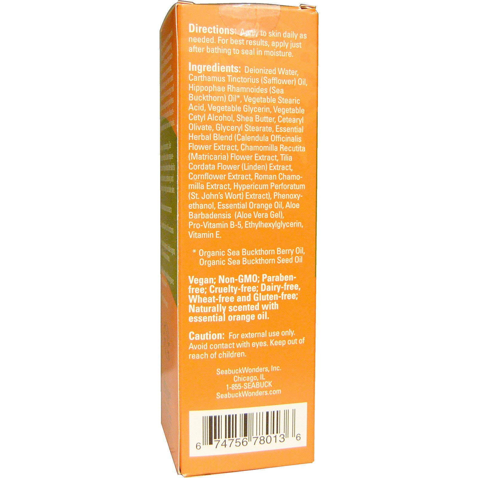 Organic Sea Buckthorn Body Lotion - 6 FL OZ, Hydrating & Nourishing Moisturizer for Dry Skin - Perfect for Daily Use & After Sun Care