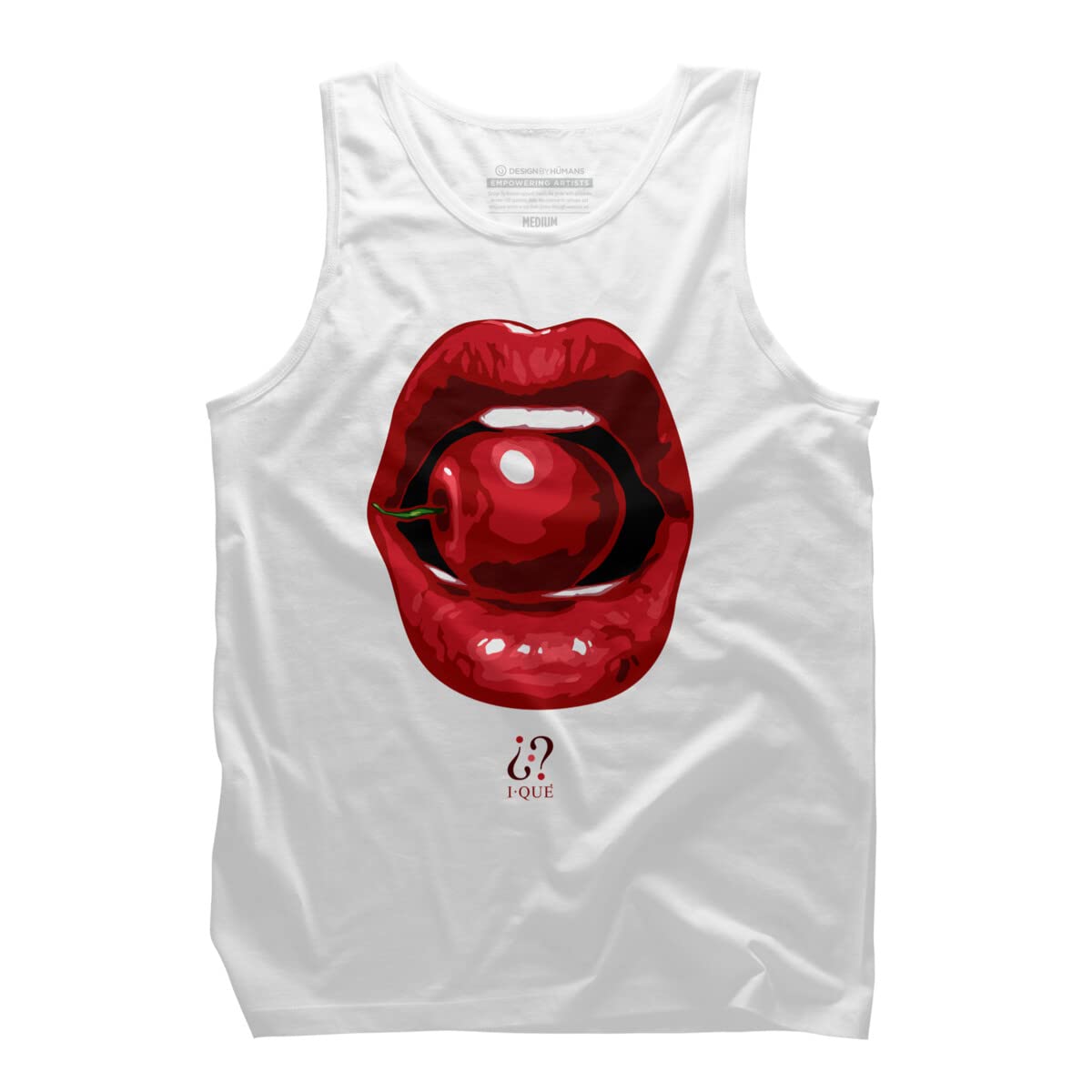 Exemi Cherry Lips Graphic Men's Tank Top - Soft Cotton Sleeveless Shirt for Casual Wear & Summer Outfits