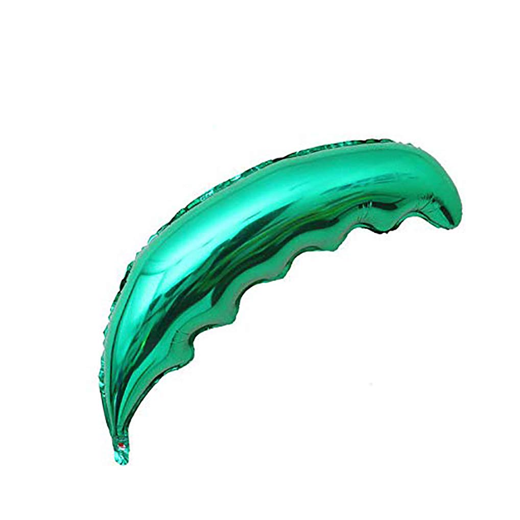 36 Inch Hawaiian Luau Coconut Tree Leaves Balloons - Pack of 5 Dark Green Aluminum Foil Balloons for Tropical Party Decorations, Birthday, Luau, Beach & Summer Theme Parties