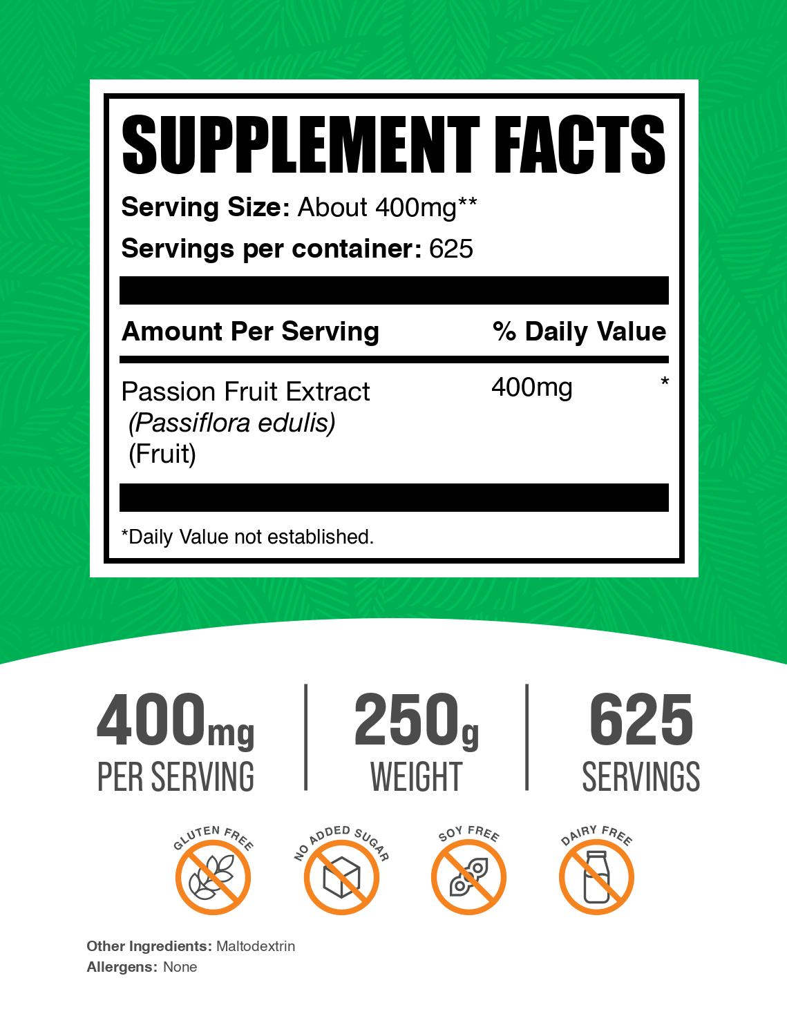 Premium Organic Passion Fruit Extract Powder - 100% Pure, Natural & Vegan - Supports Immunity & Digestion - Perfect for Smoothies, Baking & Healthy Recipes