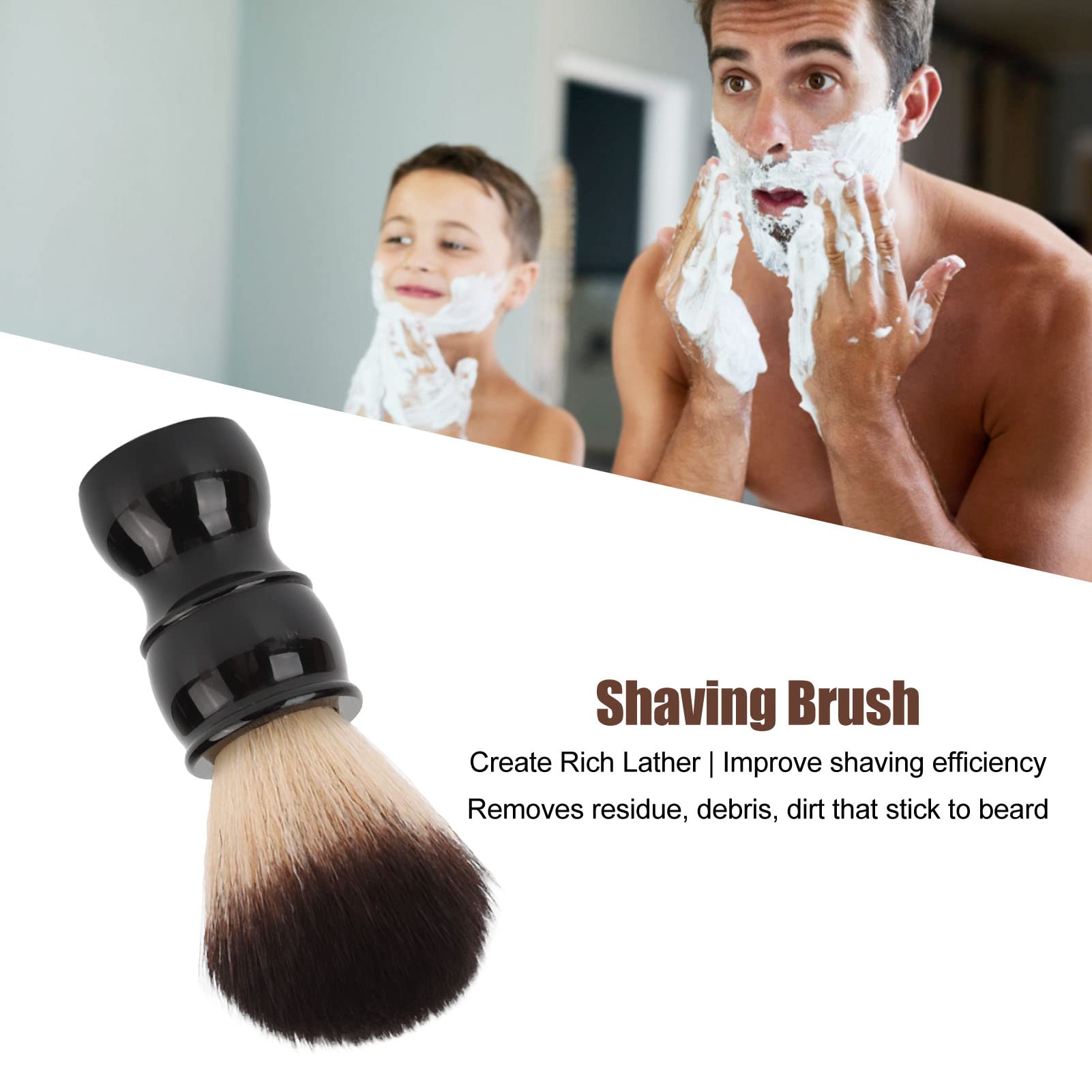 Professional Men's Shaving Brush with Ergonomic Resin Handle & Soft Nylon Bristles - Portable Face Grooming Tool for Wet Shaving & Beard Care | Perfect for Travel & Daily Shaving Routine