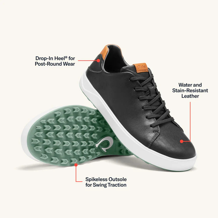 Olukai Waialae Black Men's Sandals - Comfortable & Stylish Beach & Outdoor Footwear for Men