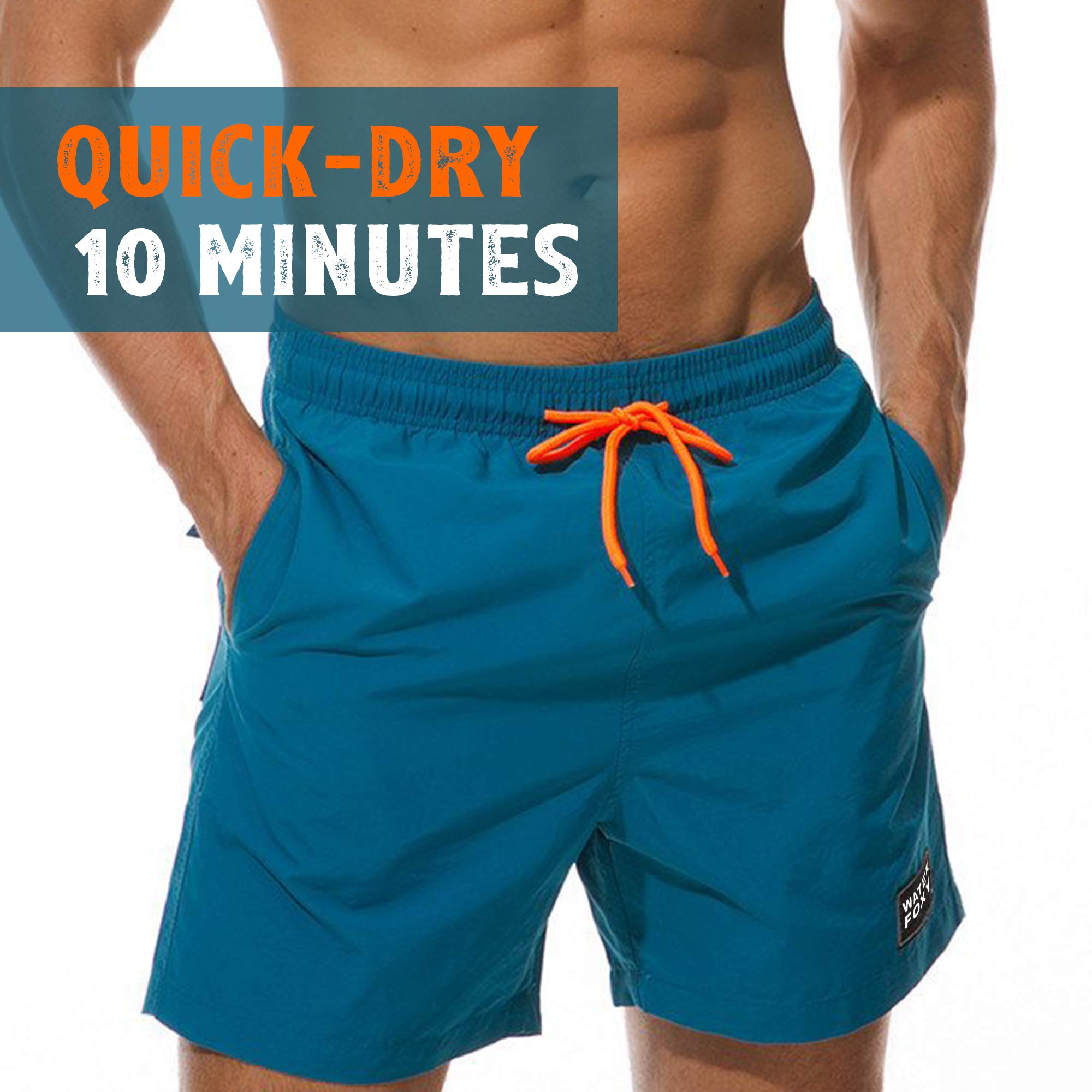 Men’s Quick Dry Swim Trunks with Mesh Lining & 3 Pockets - Perfect for Beach, Pool, and Water Sports