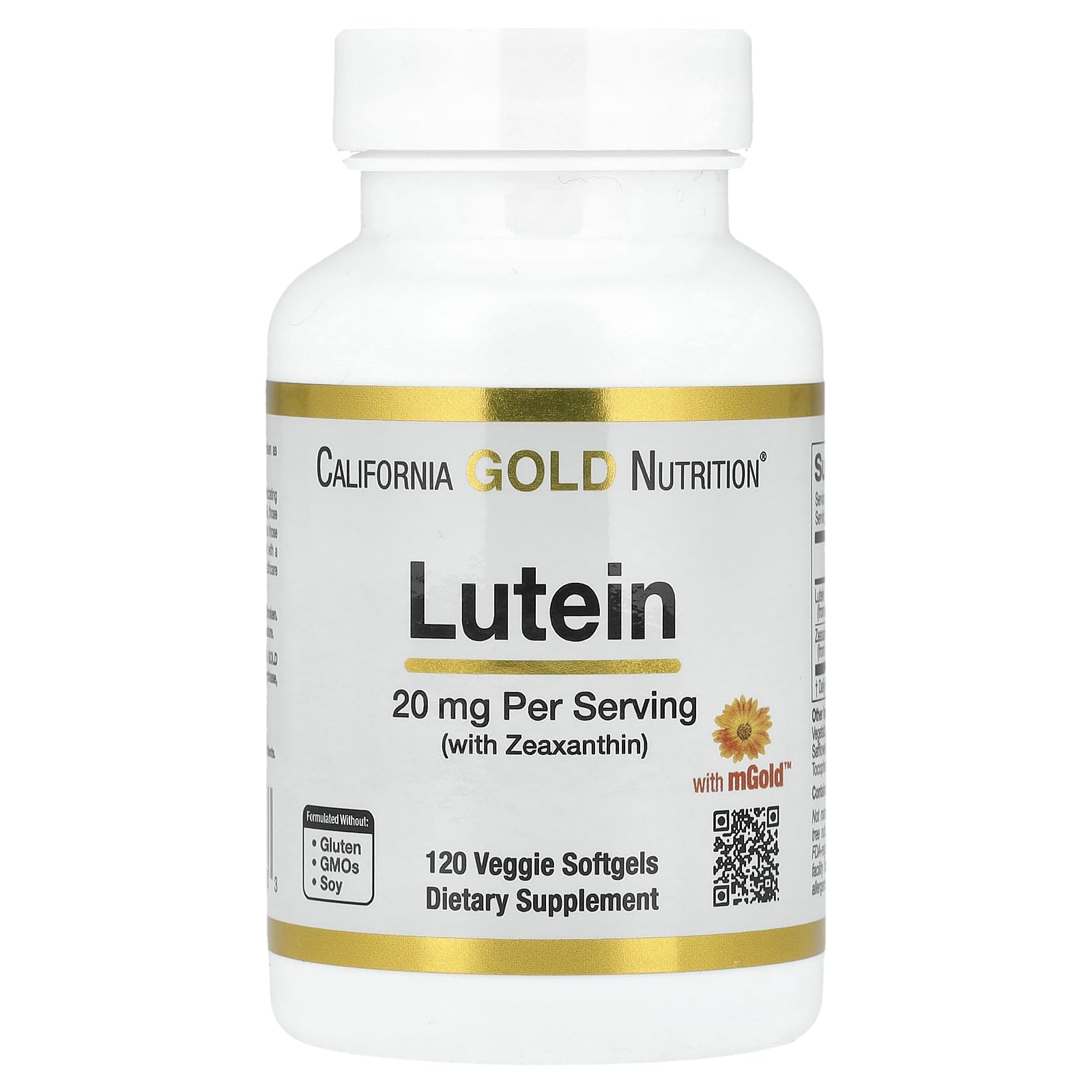 Lutein with Zeaxanthin 20mg | Marigold Flower Extract | Supports Macular & Eye Health | Non-GMO, Soy Free, Gluten Free | 120 Veggie Softgels | Perfect for Daily Eye Care & Screen Time Protection