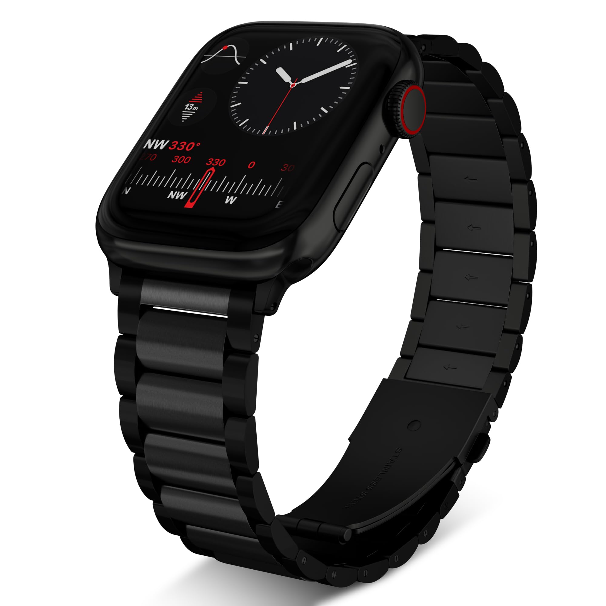 Premium Stainless Steel Metal Watch Band for Apple Watch Ultra 2/SE/Series 9/8/7/6/5/4/3/2/1 - 38mm 40mm 41mm 42mm 44mm 45mm 49mm Universal Replacement Strap for Men & Women - Perfect for Workouts, Office Wear & Everyday Fashion