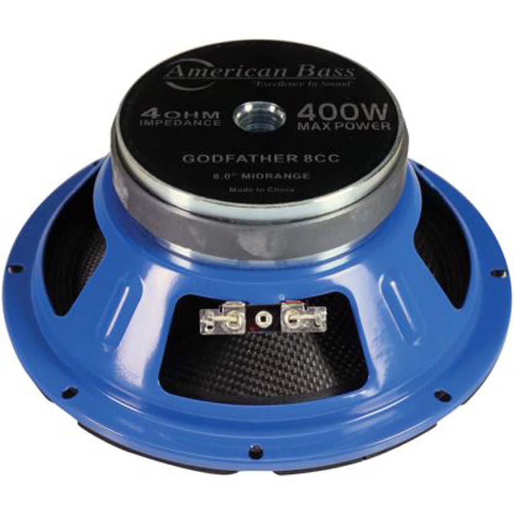 American Bass GF8CC 400W MAX 4 Ohm 8 Inch Midrange Speaker - High Power Car Audio Component for Clear Sound in Vehicles & Boats