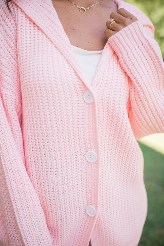 All In Theory Pink Oversized Cardigan - Soft & Cozy Women's Knit Sweater | Perfect for Fall, Winter & Layering Outfits | Casual, Office & Loungewear Fashion