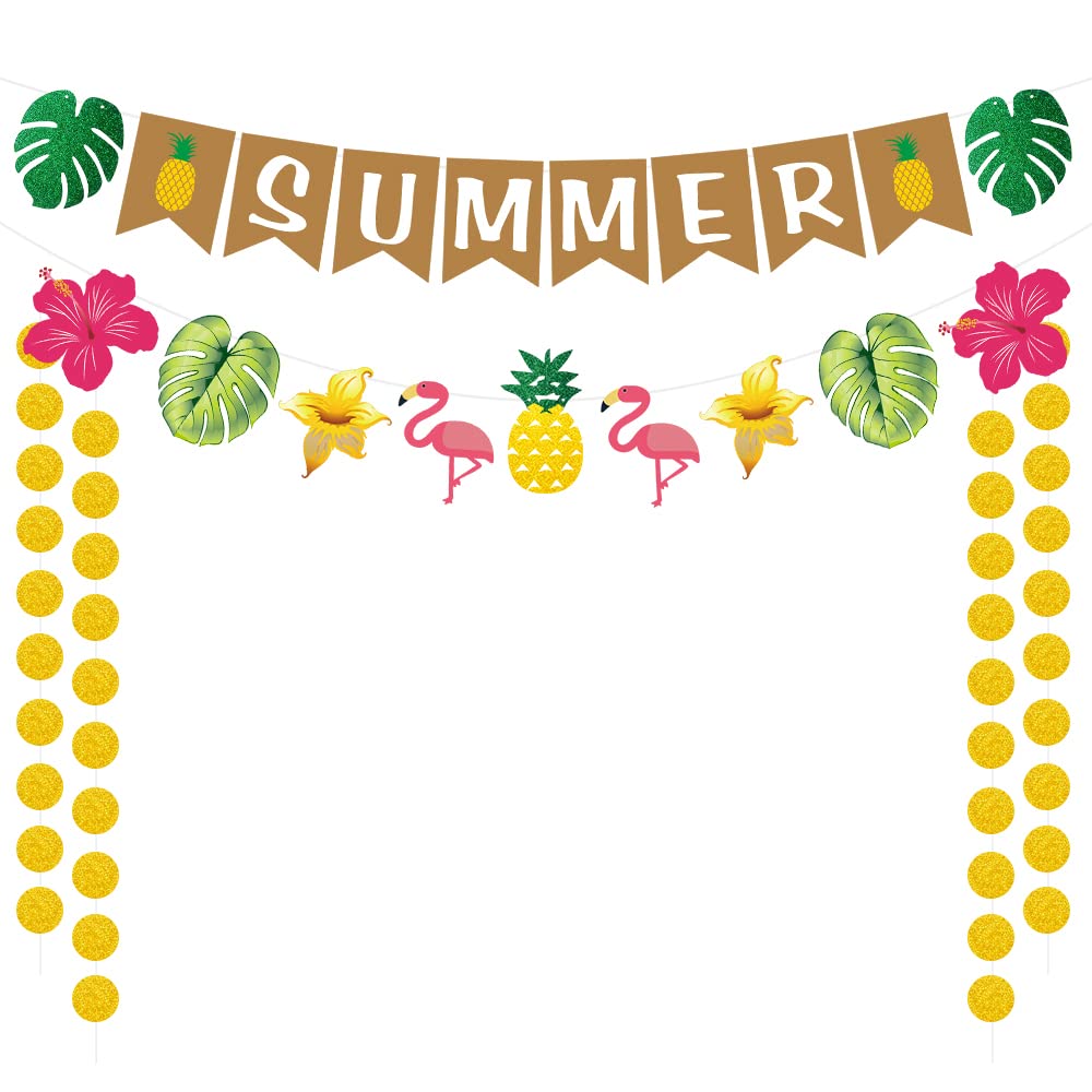 Hello Summer Banner Decorations - End of Summer Solstice Party, School's Out, Pool Party & Camp Theme Decor | Perfect for Summer Celebrations, Classroom Decor & Outdoor Events