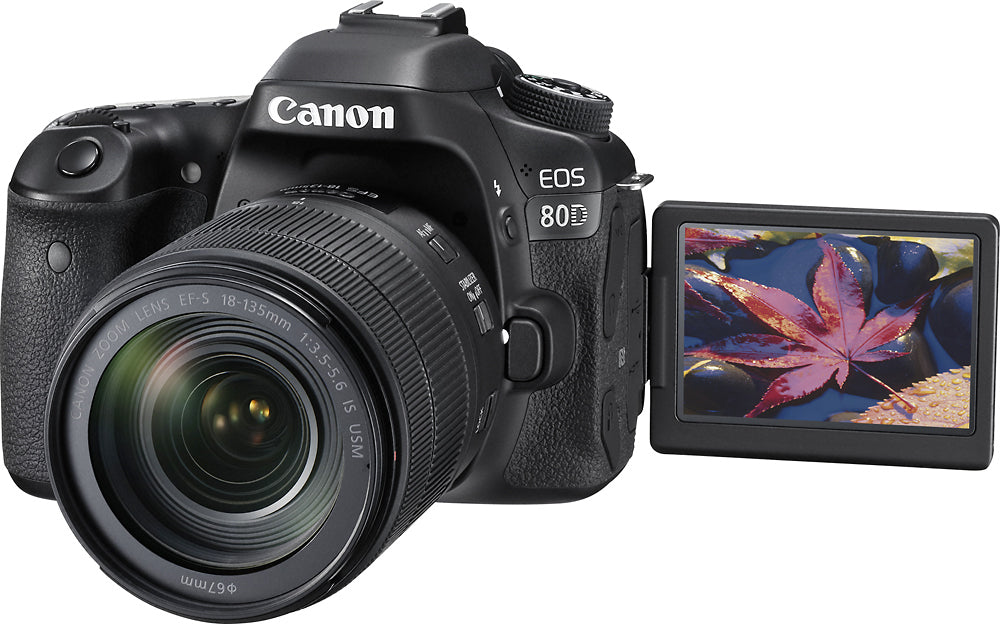 Canon EOS 80D DSLR Camera with 18-135mm Lens Kit - Professional Photography & Videography for Travel, Vlogging, and Portrait Shooting