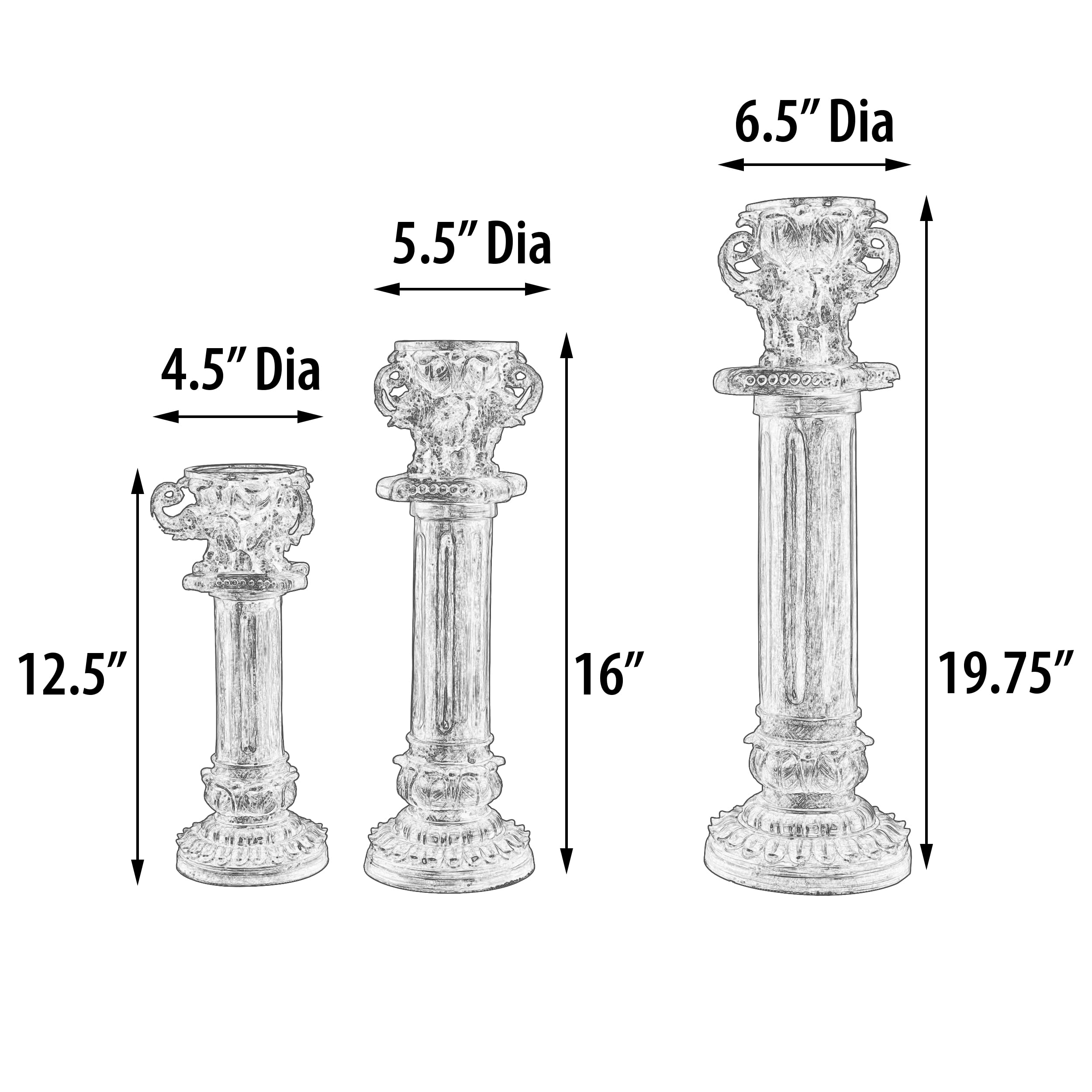 AFD Home Elephant Candle Holder - Elegant Decorative Elephant Statue for Home Decor, Wedding Centerpiece & Gift Idea - Perfect for Living Room, Bedroom, Mantel or Tabletop Display