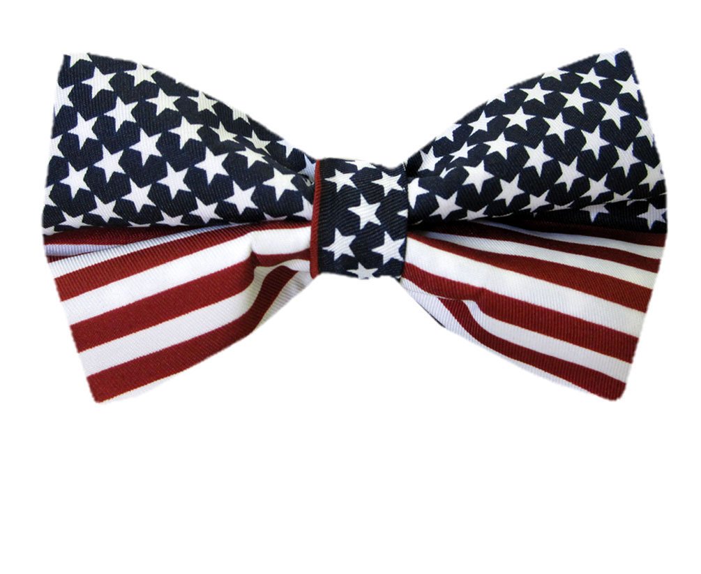 Patriotic USA Flag Self-Tie Bow Tie for Men - American Flag Pattern Adjustable Necktie for Weddings, Parties & Formal Events