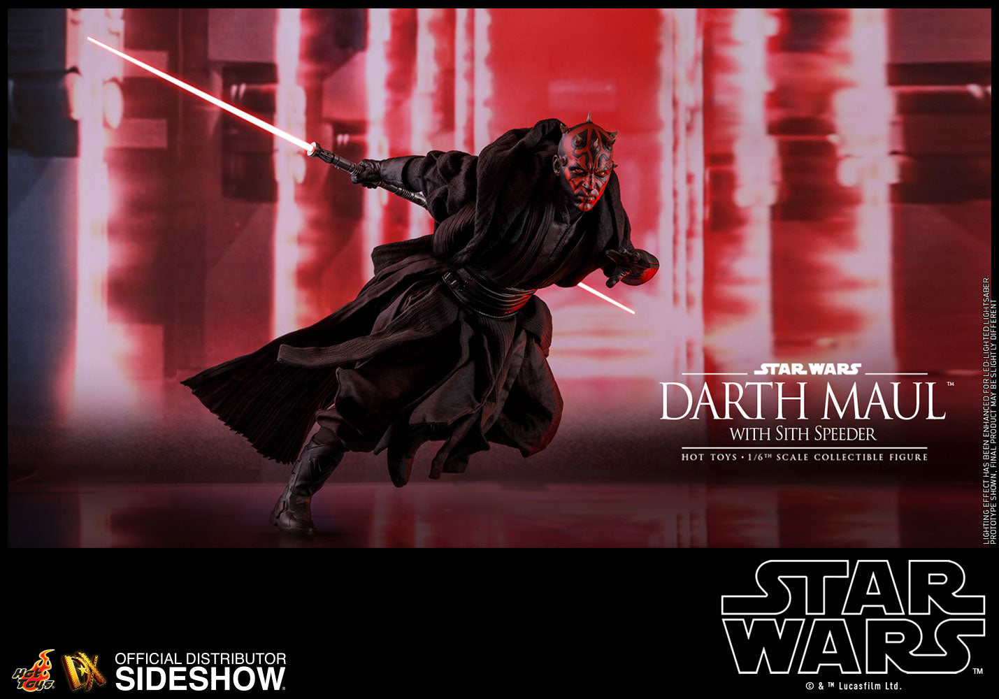 Hot Toys Star Wars Episode I The Phantom Menace Darth Maul with Sith Speeder DX 1/6 Scale Collectible Figure Set - Perfect for Display, Star Wars Fans & Action Figure Collectors
