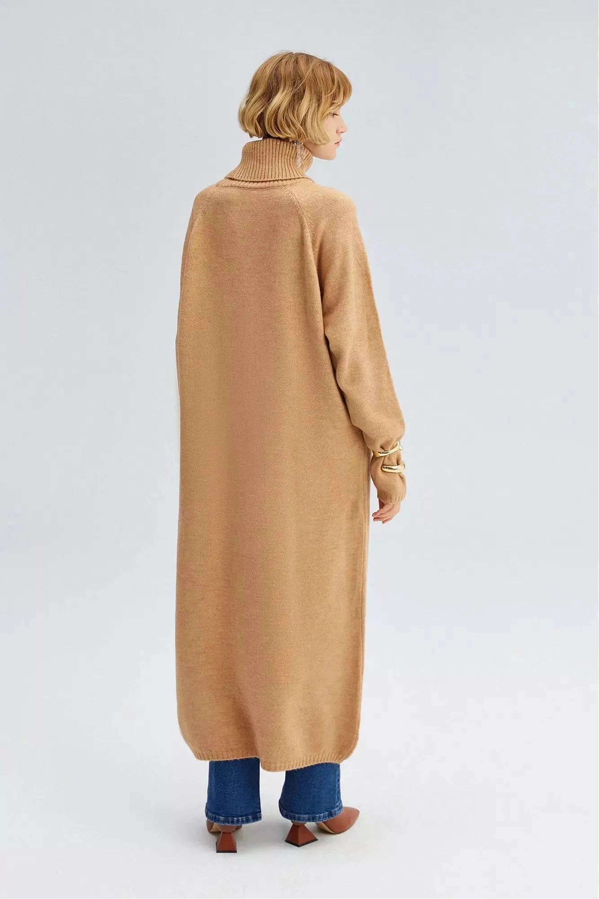 Stylish Side Split Knit Tunic for Women - Comfortable Stretchy Casual Long Top - Perfect for Layering, Office Wear & Weekend Outfits
