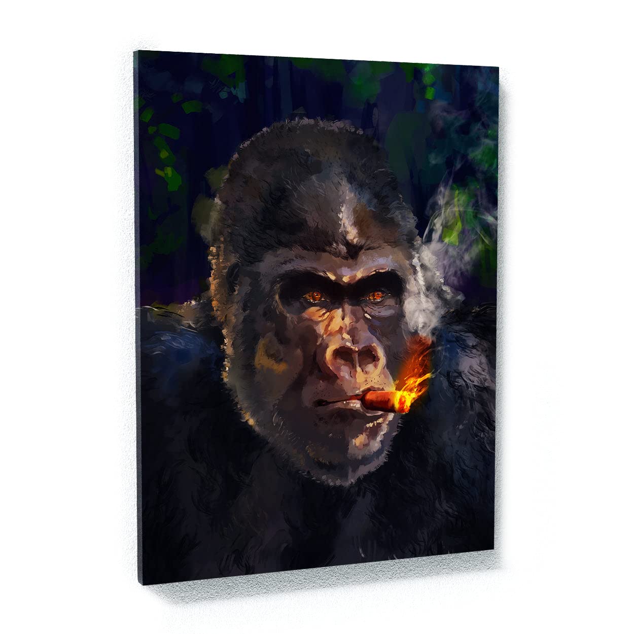 Gorilla Jungle Canvas Wall Art - 18x24 Inch Home Decor Painting for Living Room, Bedroom & Office | Premium Animal Print Poster with 1.5