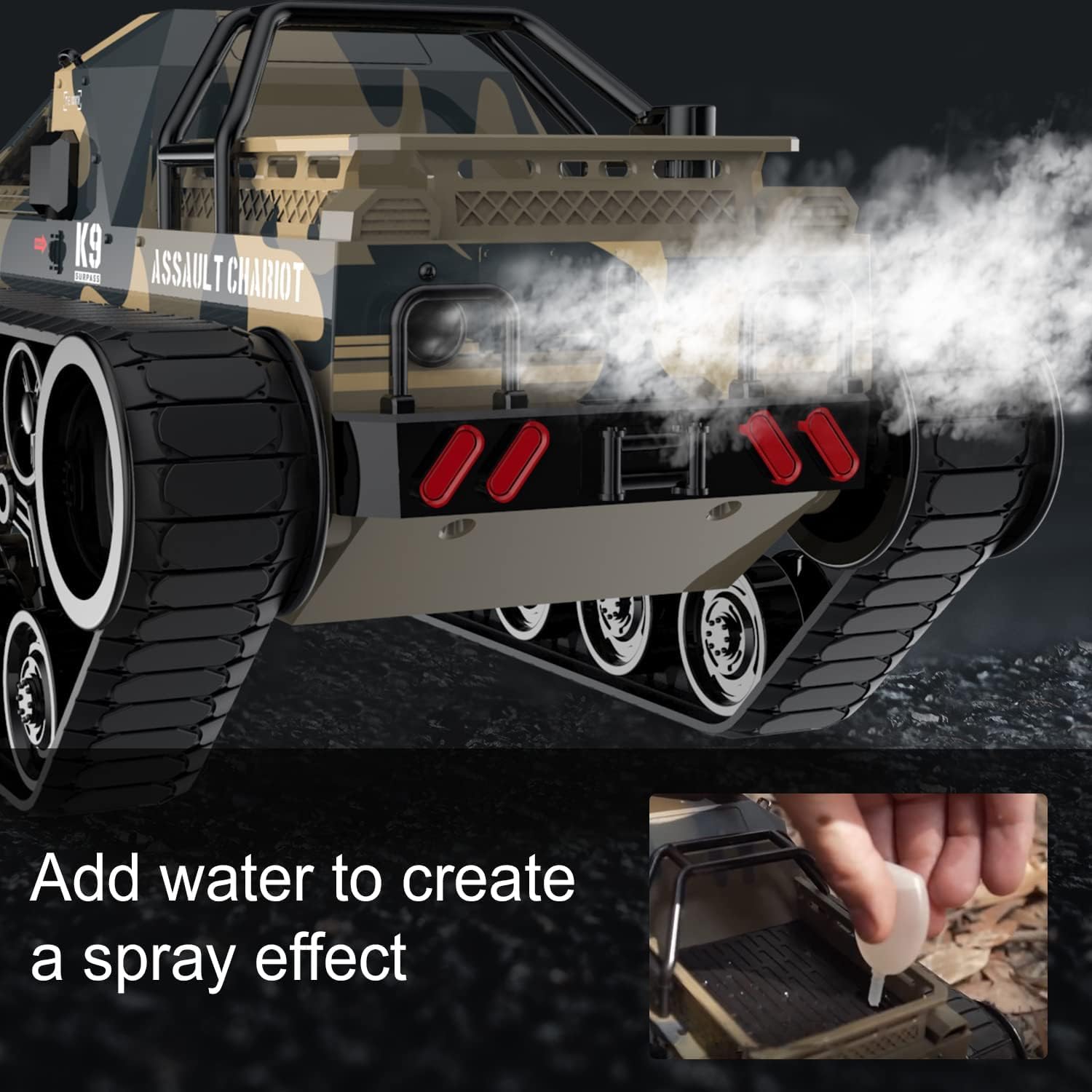 1:12 Scale 2.4Ghz Remote Control Tank - All Terrain 4WD Off-Road RC Crawler with 360° Rotating & Drifting, 2 Rechargeable Batteries - Perfect for Outdoor Adventure, Backyard Play & RC Hobbyists (Yellow)