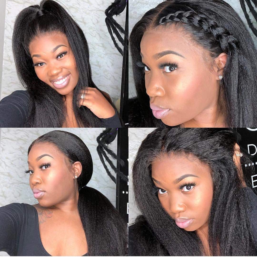 360 Kinky Straight Human Hair Wig 12