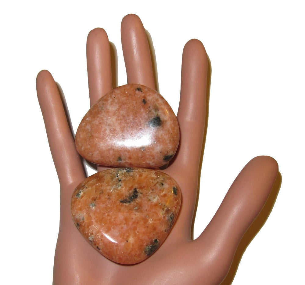 Orange Calcite Polished Stones - Healing Crystals for Sacral Chakra Energy, Meditation & Spiritual Balance | Home Decor, Yoga Accessories & Reiki Healing Tools