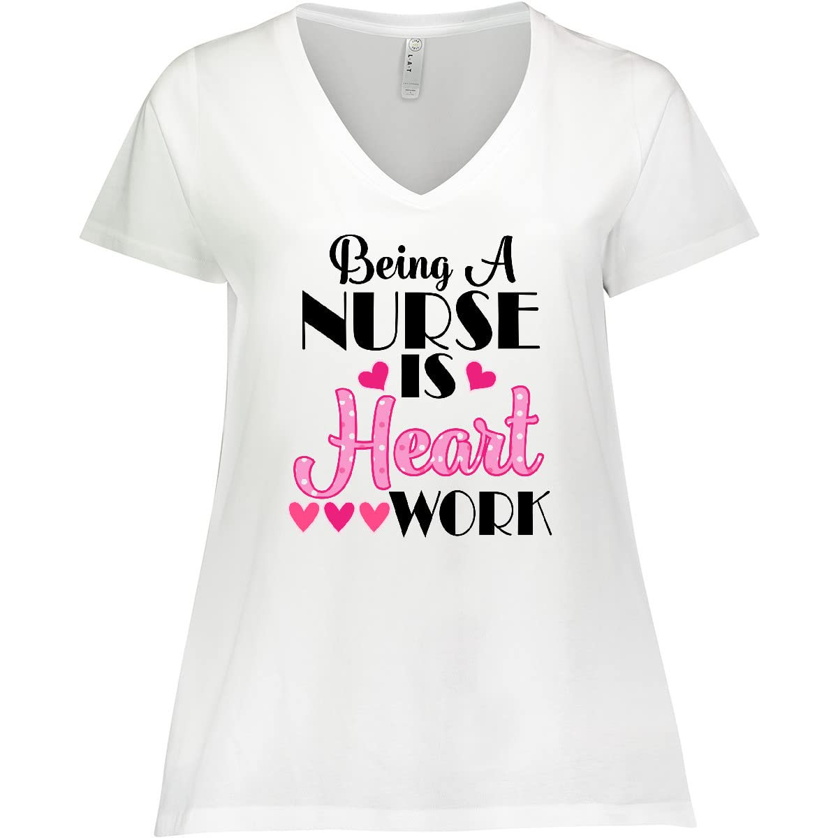 Inktastic Nurse Appreciation Gift - Cute Women's Plus Size V-Neck T-Shirt for Healthcare Workers | Comfortable & Stylish Workwear for Nurses, Doctors & Medical Professionals