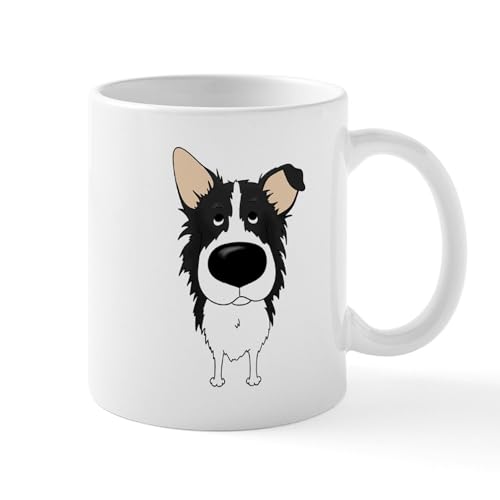 White - Big Nose/Butt Border Collie Mug