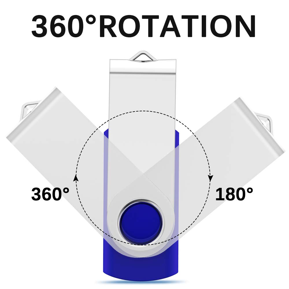 50 Pack 4GB USB 2.0 Flash Drives Bulk - Blue Thumb Drives Memory Sticks for School, Office, Data Storage & File Sharing
