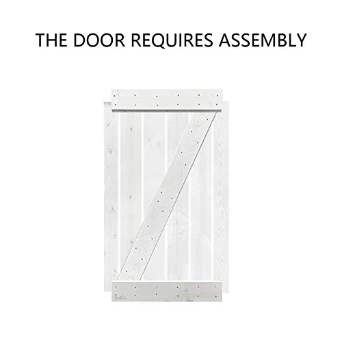 TMS Z Bar Solid Knotty Pine Wood Interior Sliding Barn Door with Hardware Kit - 84