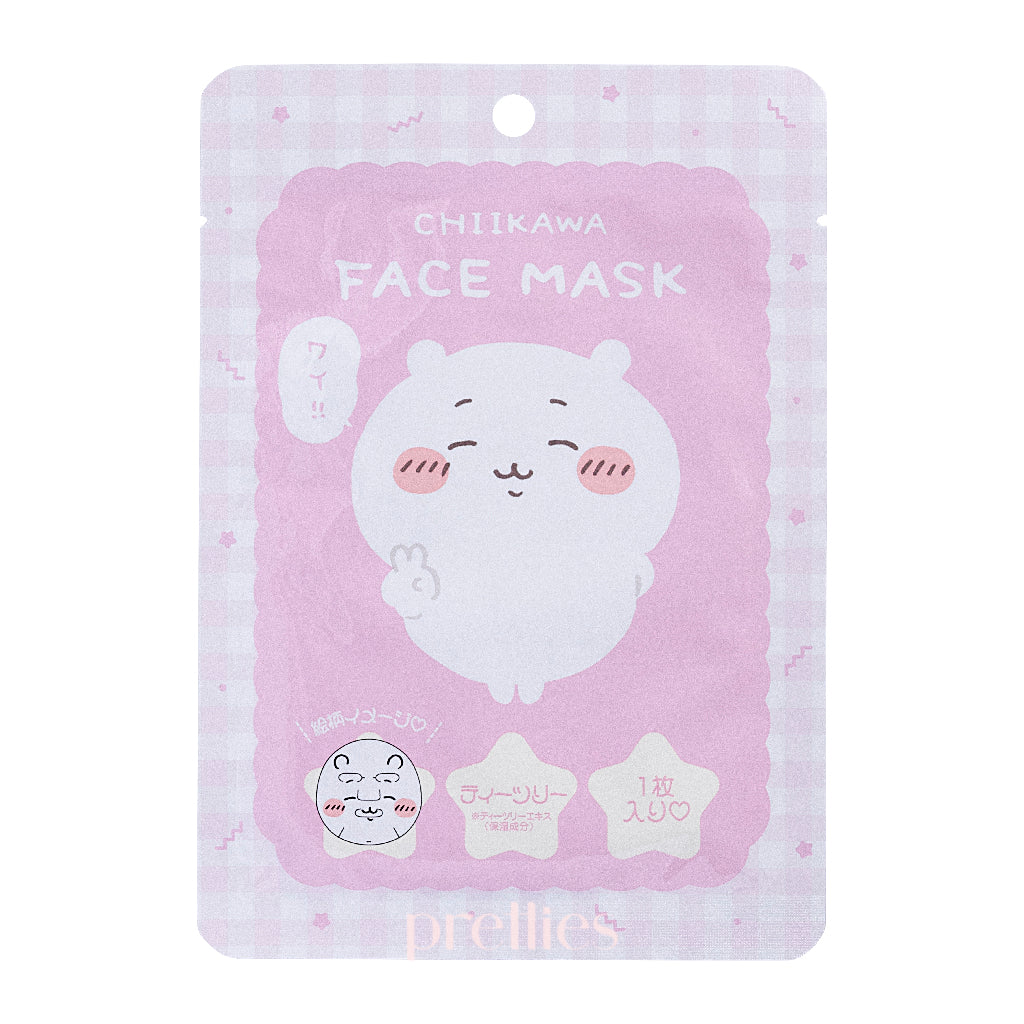 Chiikawa Hydrating Face Mask for Dry Skin - Soothing & Moisturizing Sheet Mask for Daily Skincare & Relaxation