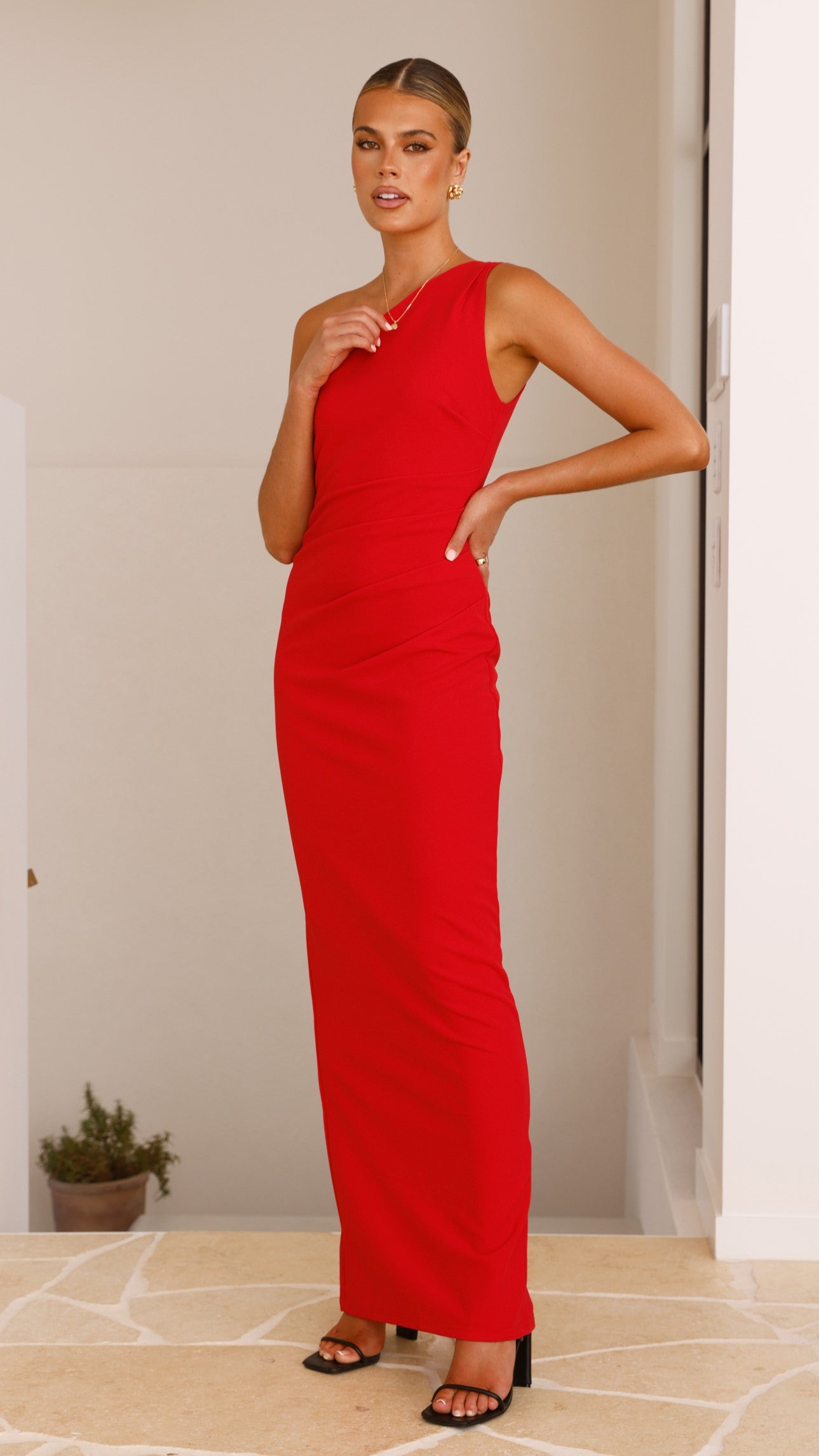 Cataleya Maxi Dress for Women - Flowy Long Summer Dress in Red - Perfect for Beach, Vacation, and Casual Outings