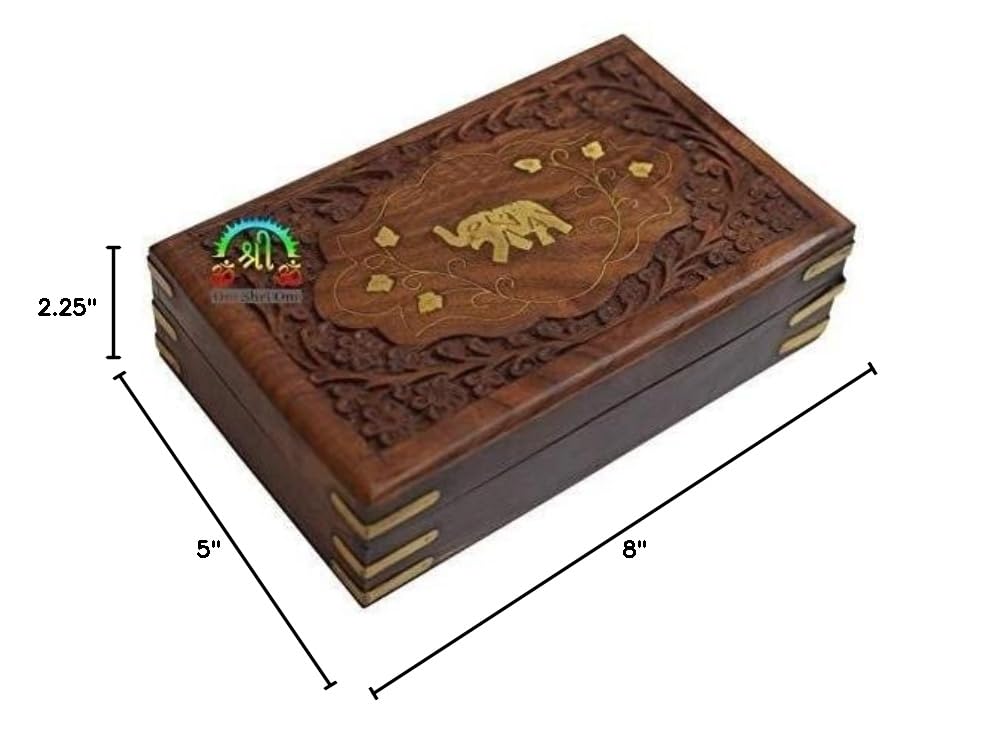 Exquisite Hand-Carved Rosewood Jewelry Box with Elephant Design & Velvet Lining - Perfect for Gift Giving, Jewelry Storage & Home Décor