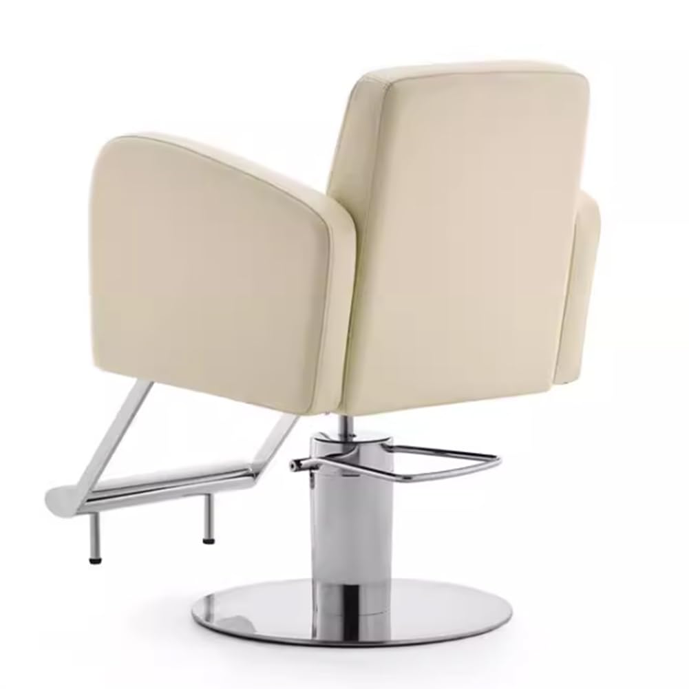 Professional Hydraulic Barber Chair for Hair Stylists - Heavy Duty Salon Chair with Adjustable Height for Hair Cutting, Styling & Spa Treatments - Perfect for Barbershops, Salons & Home Use (White)