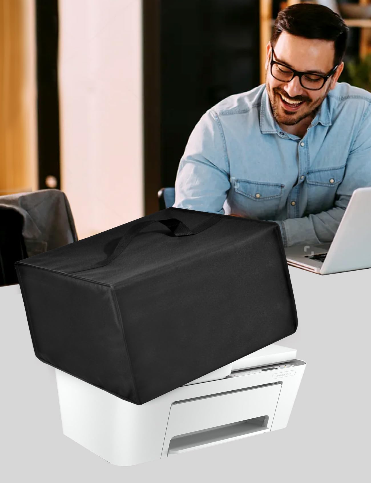 Dustproof Anti-Static Nylon Printer Cover for HP DeskJet 4255e Wireless All-in-One Inkjet Printer - Scanner Copier Dust Cover Compatible with iPhone & iPad - Perfect for Home Office & Photo Copying