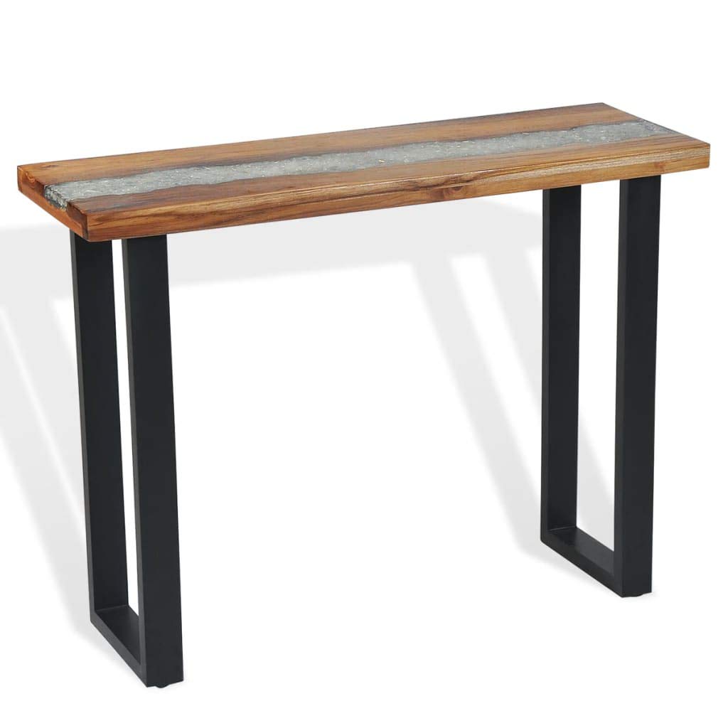 FAMIROSA Handmade Teak Resin Rectangle Coffee Table - 39.4