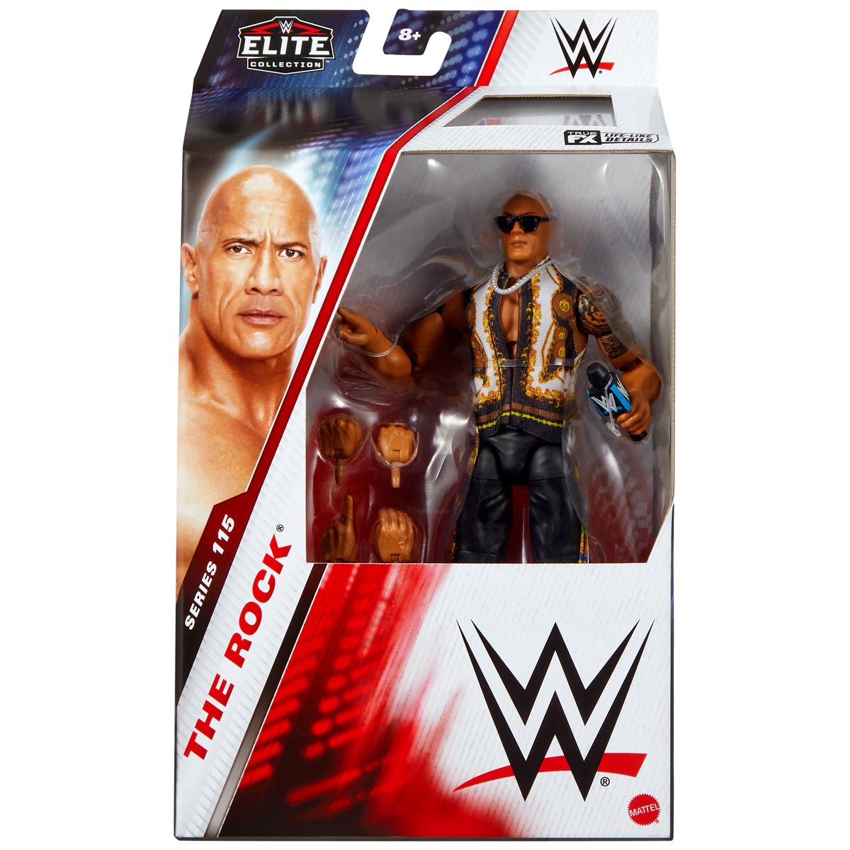 WWE Elite Collection Series 115 The Rock Action Figure - Collectible Wrestling Toy for Fans, Kids & Adults - Perfect for Display, Play & Gifts