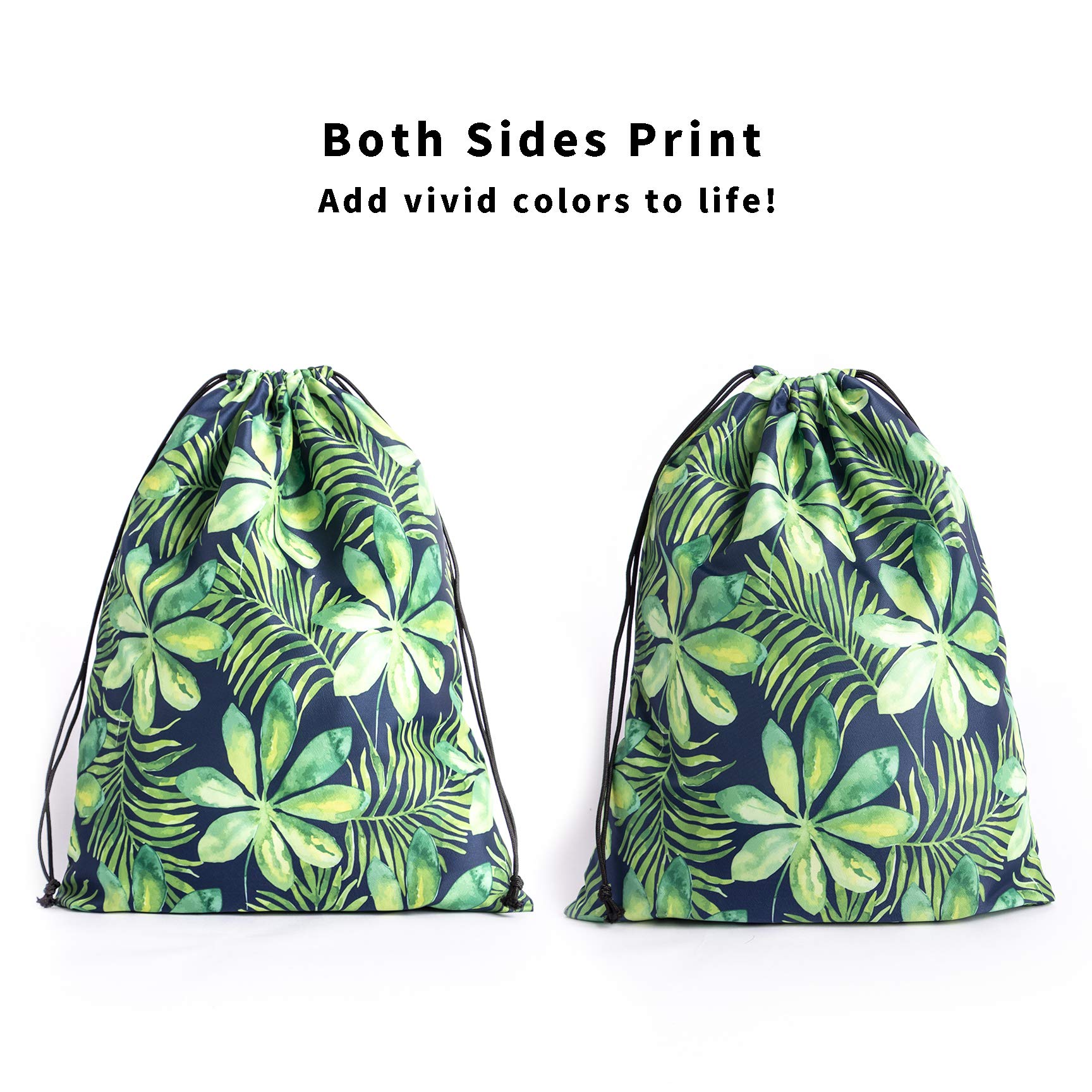 Nerxy Leaf Grip Bags for Gymnastics - Tropical Leaves Grip Bag with Drawstring, Botanical Storage Pouch for Gymnastics Equipment, Yoga Mats & Sports Gear - Perfect for Gym, Travel & Home Organization