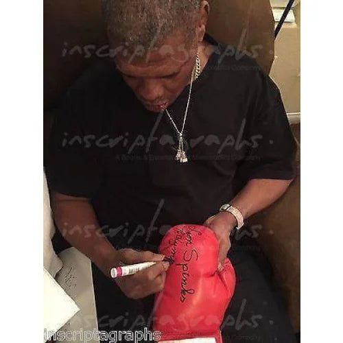 Leon Spinks Autographed Boxing Glove - #D/10 COA - 1976 Olympic Gold & 