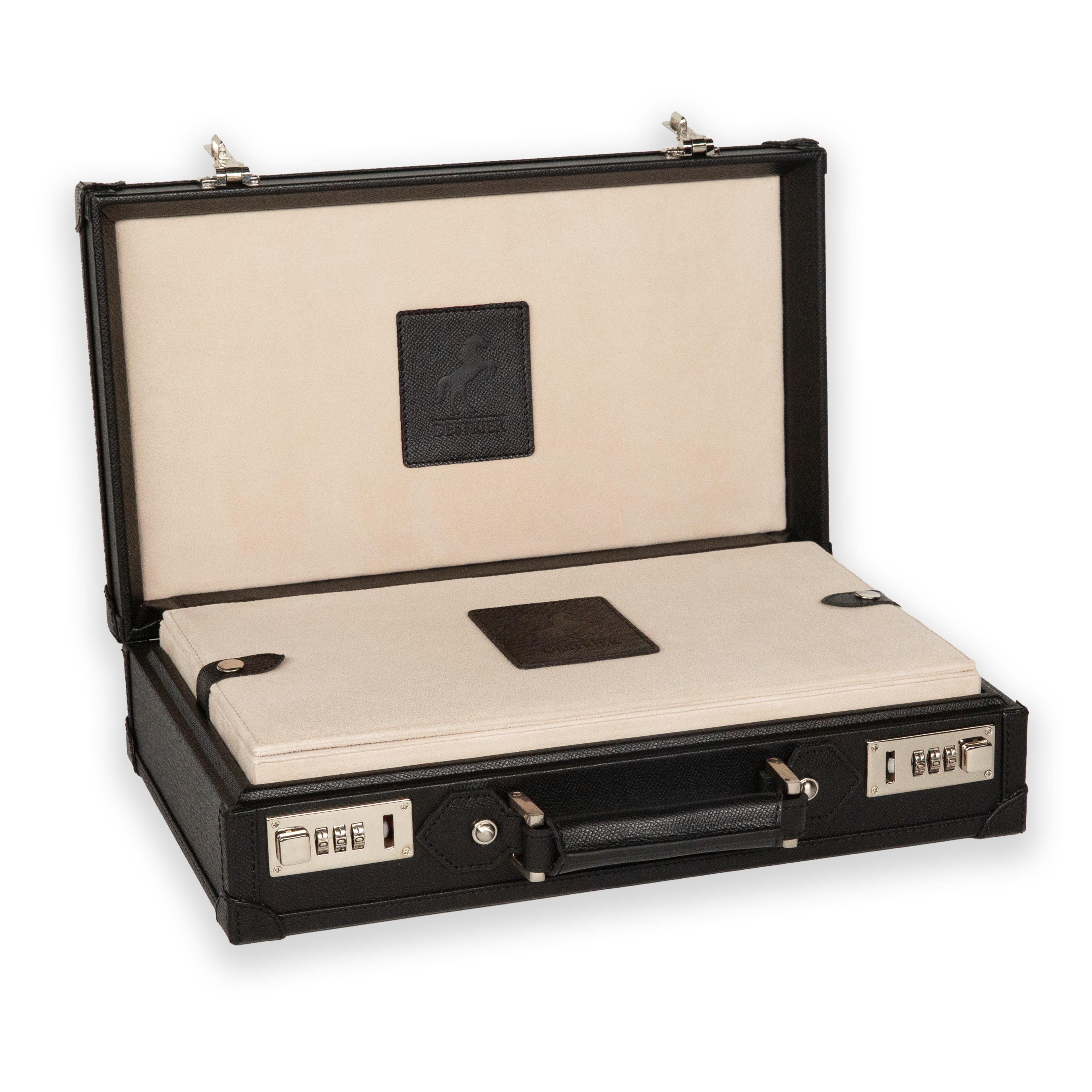 Honoré 10-Piece Watch Box Set - Black & Cream Leather Watch Organizer Case for Men & Women | Perfect for Travel, Storage & Luxury Watch Collection
