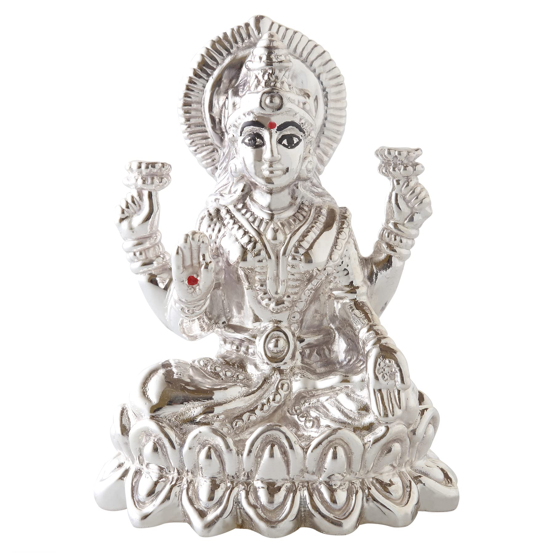 Pure 999 Silver Maa Laxmi Lakshmi Idol Statue - BIS Hallmark Certified, 20g (2.2x1.6 Inch) for Puja, Temple Worship, Home Decor & Good Luck Gift | Perfect for Diwali, Housewarming & Spiritual Ceremonies
