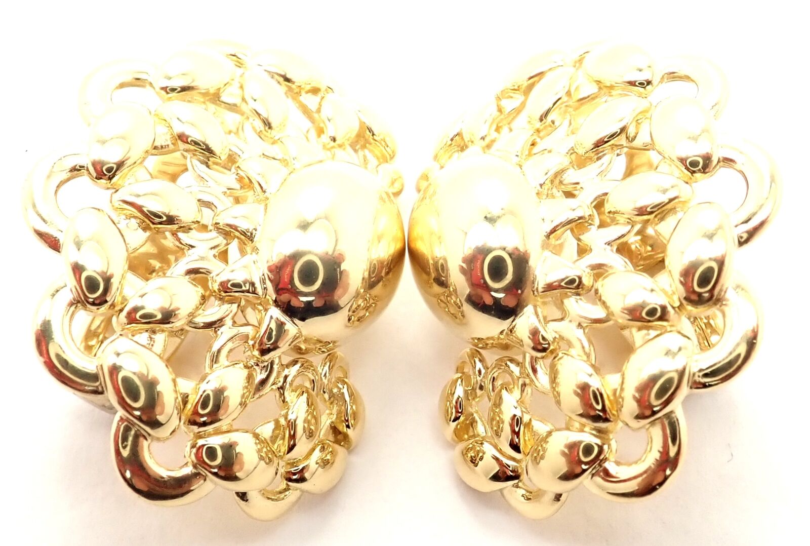 Authentic Vintage Hermes 18K Yellow Gold Large Hoop Earrings - Luxury Jewelry for Women, Perfect for Parties, Weddings & Special Occasions