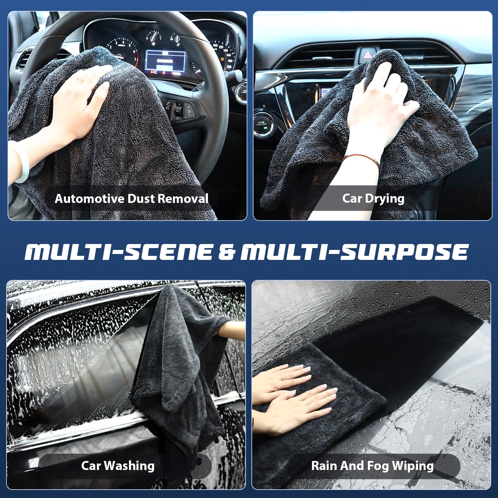 Premium Microfiber Car Drying Towel - 1200 GSM Super Absorbent for Detailing & Polishing - Perfect for Auto Care & Shine