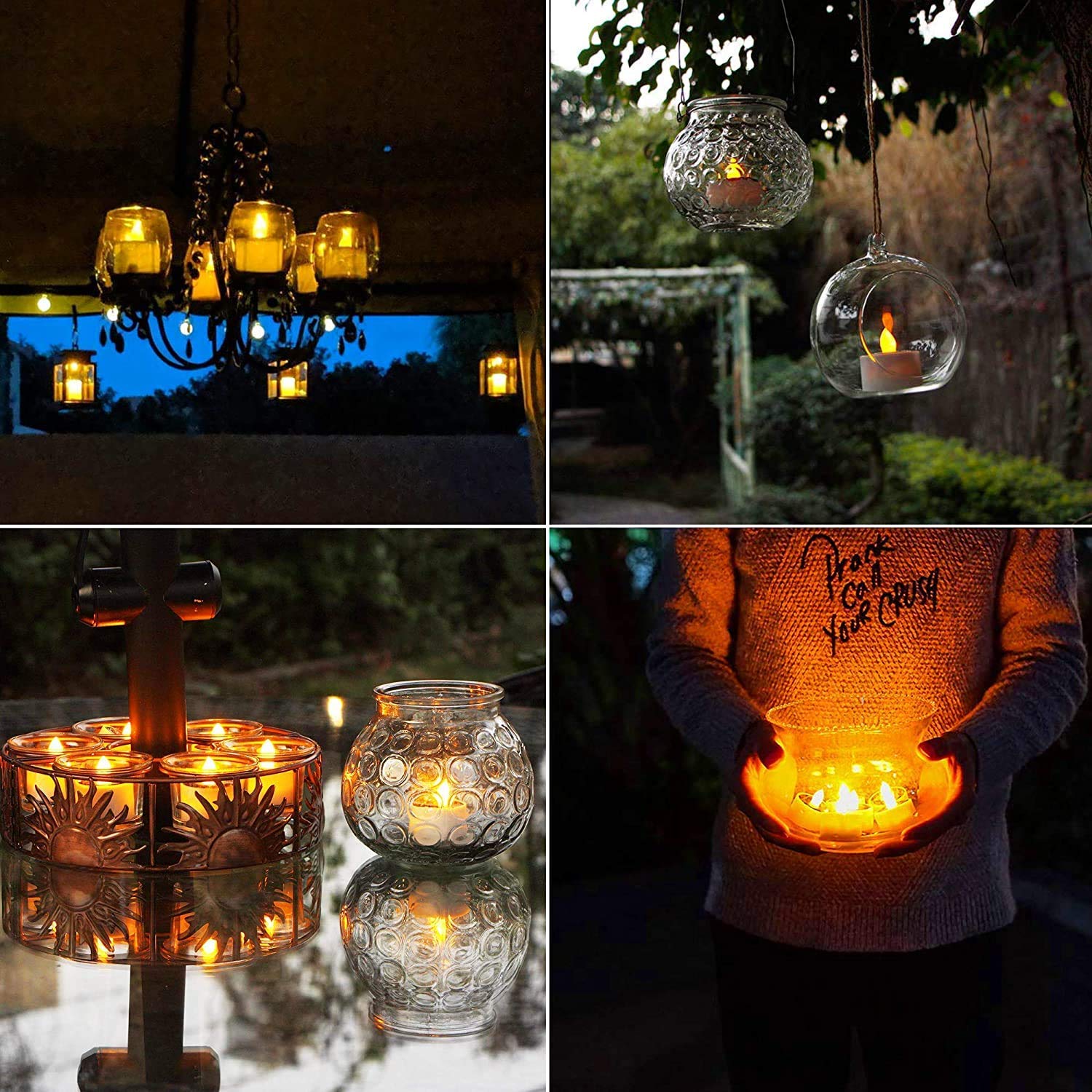 Tuoservo 8 Pack Solar LED Candles - Waterproof Flameless Tea Lights for Outdoor & Indoor Use - Warm White Solar Lights for Party, Wedding, Festival, Garden, Patio, and Home Decoration