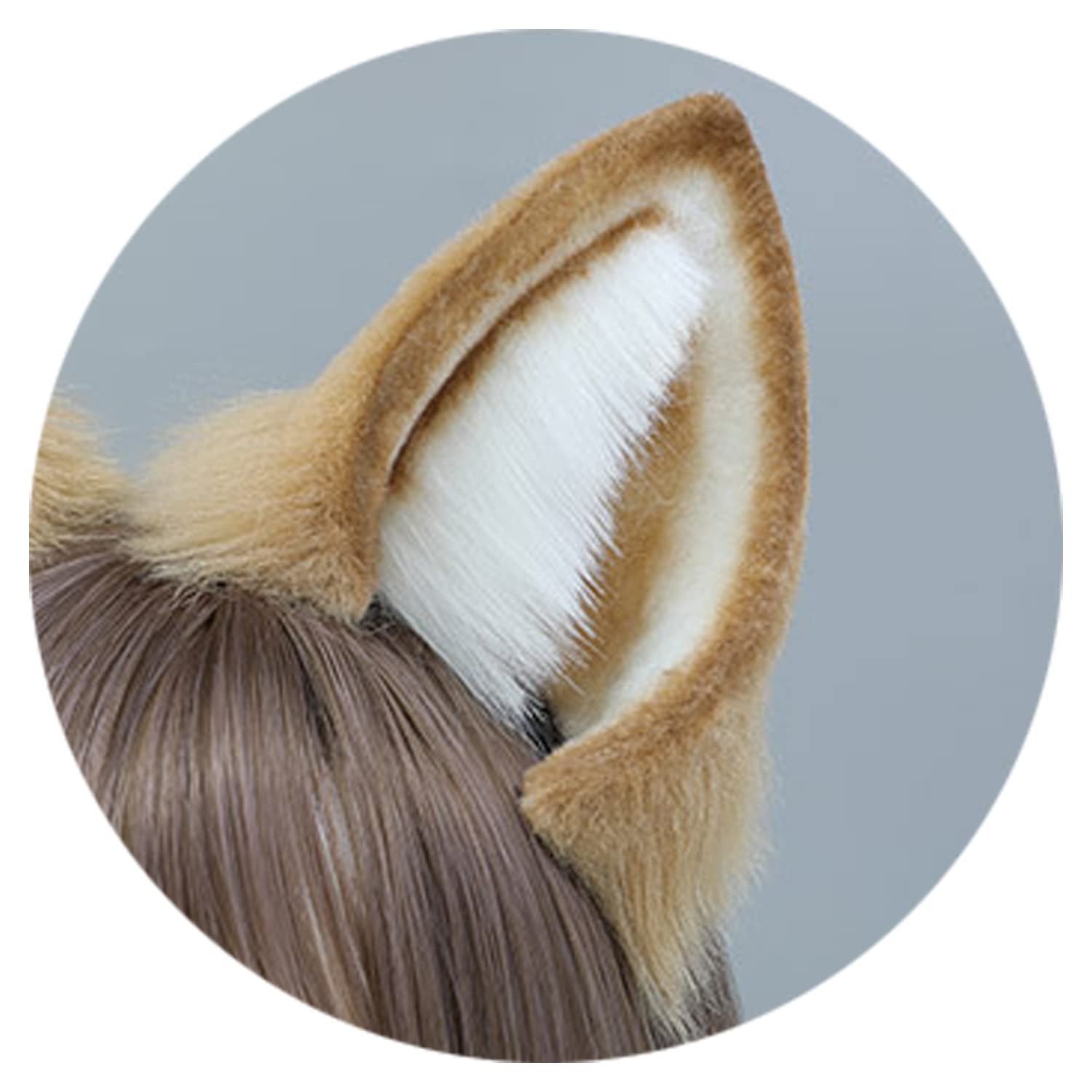 Faylay Women's Furry Dog Ear Headband - Cute Animal Ear Hair Accessories for Cosplay, Halloween, and Daily Fashion